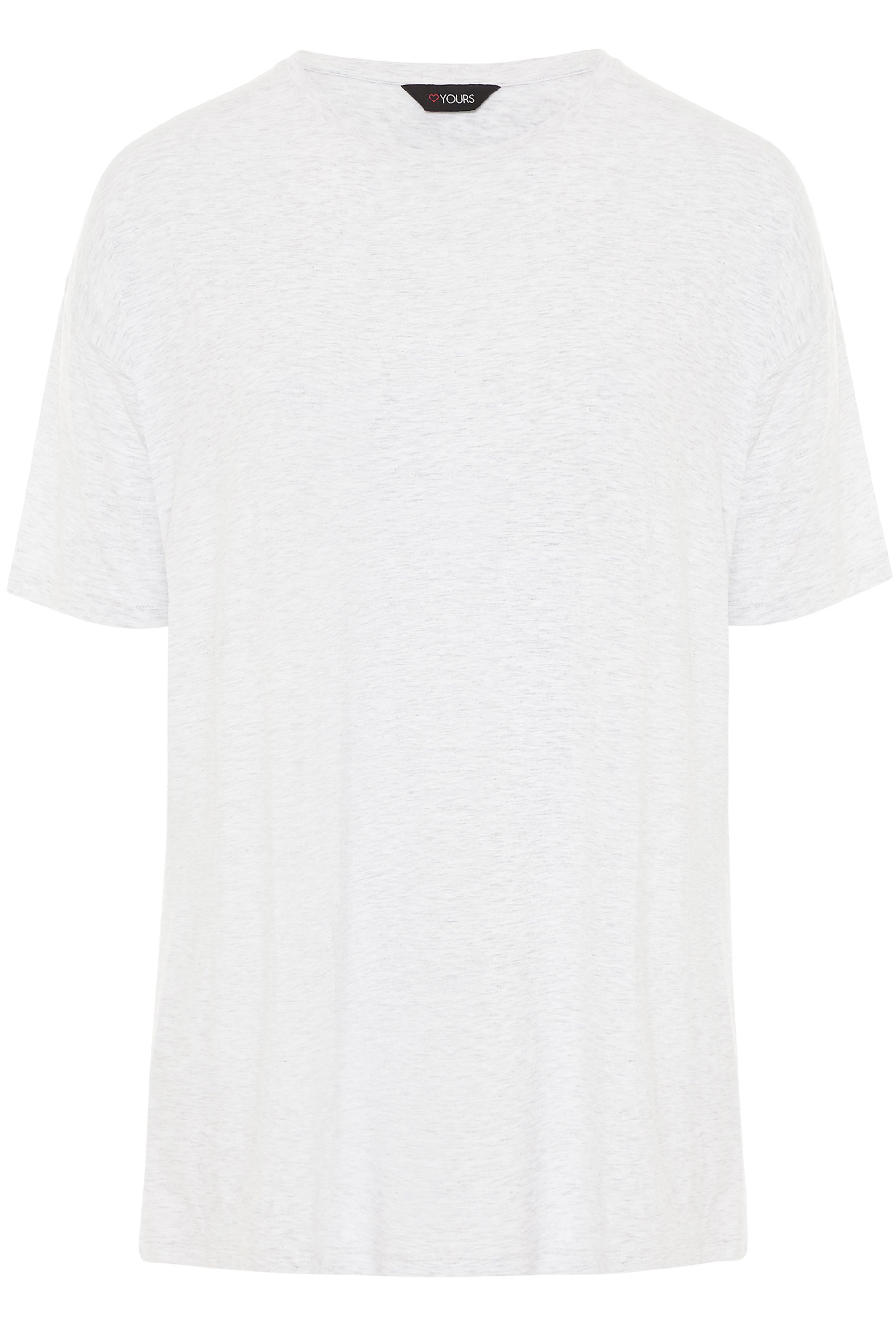 Light Grey Marl Oversized T-Shirt | Yours Clothing