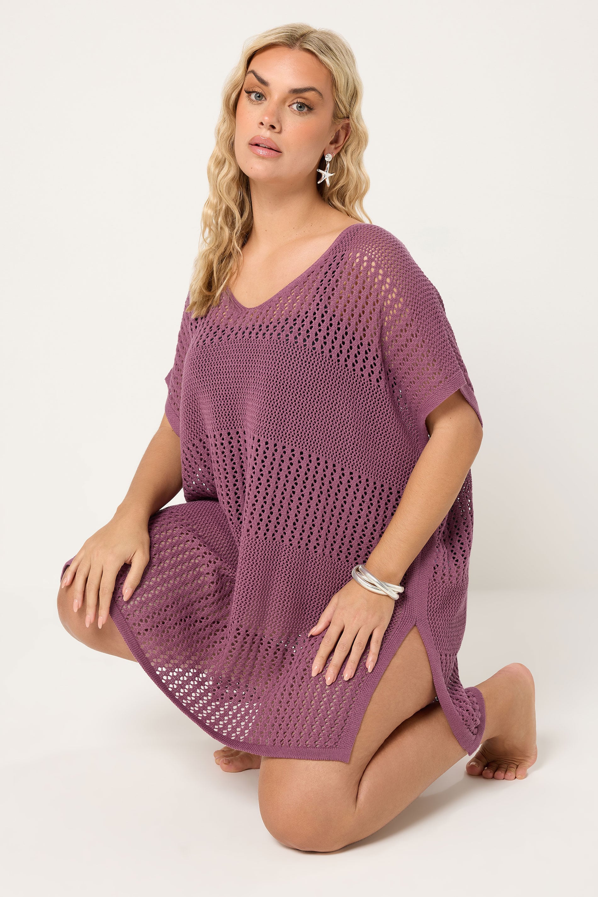 YOURS Plus Size Pink Throw On Beach Kimono | Yours Clothing 1