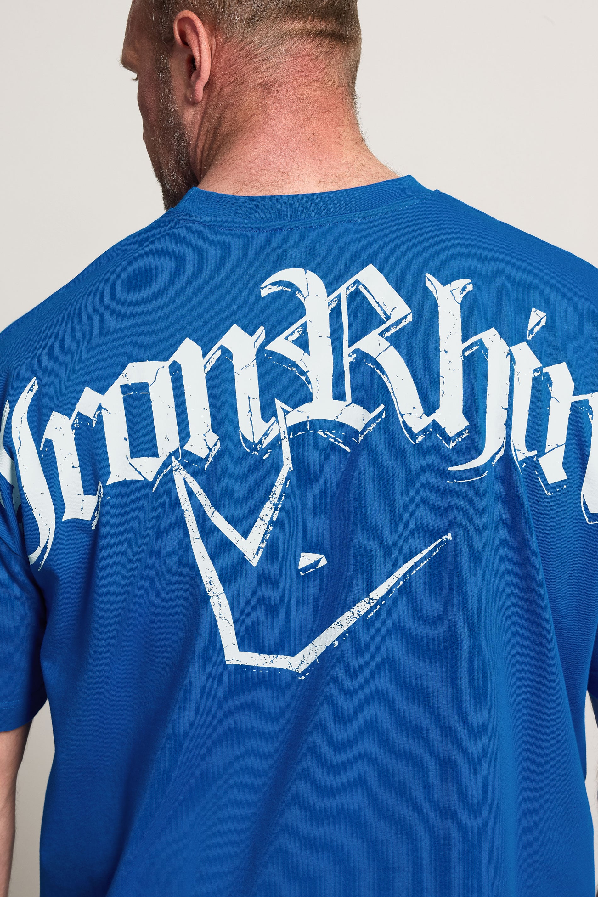 IronRhino Big & Tall Cobalt Blue Old English Logo T-Shirt | BadRhino 4