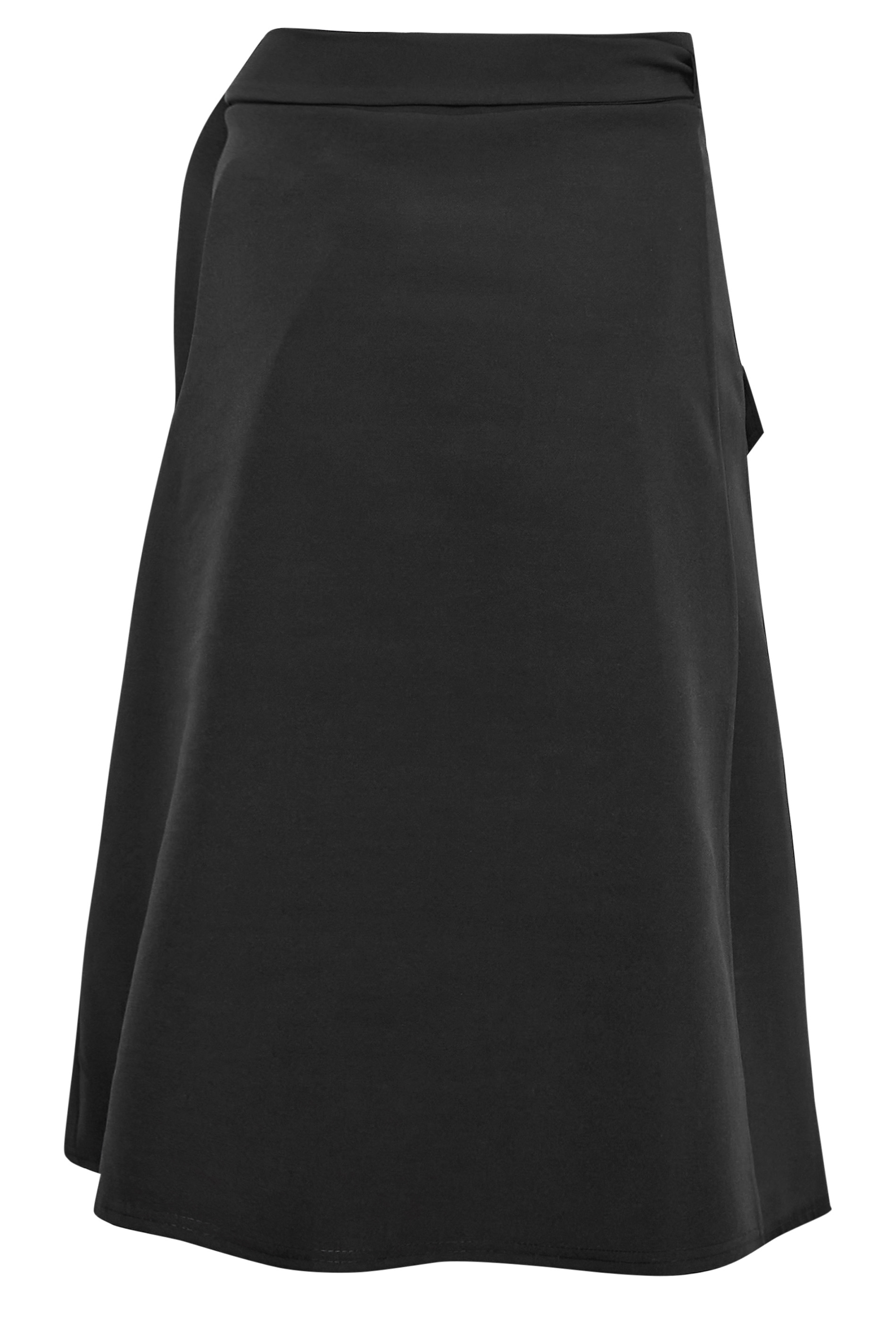 YOURS PETITE Plus Size Black Wrap Cargo Midi Skirt | Yours Clothing 2
