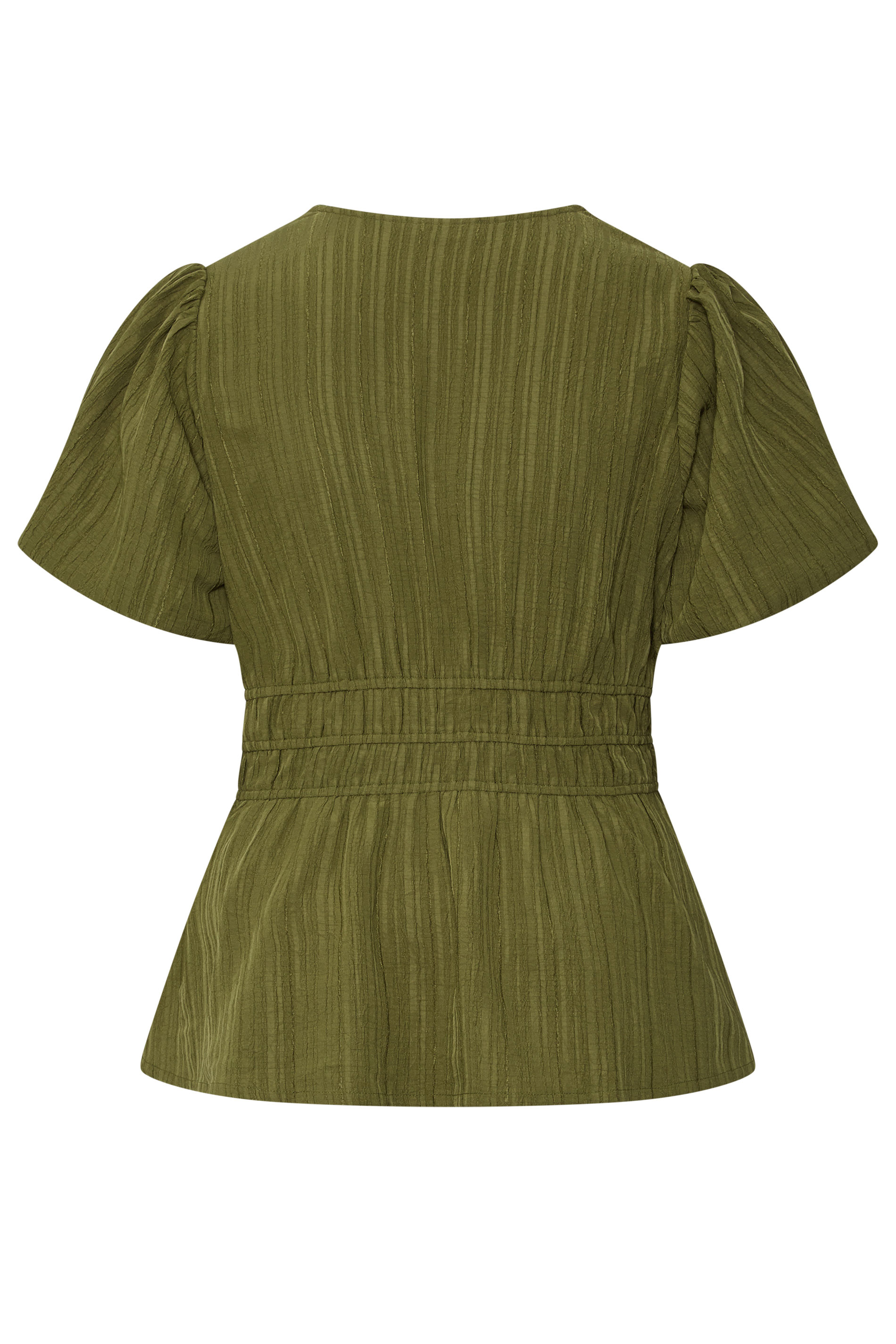 YOURS Plus Size Khaki Green Puff Sleeve Blouse | Yours Clothing 6