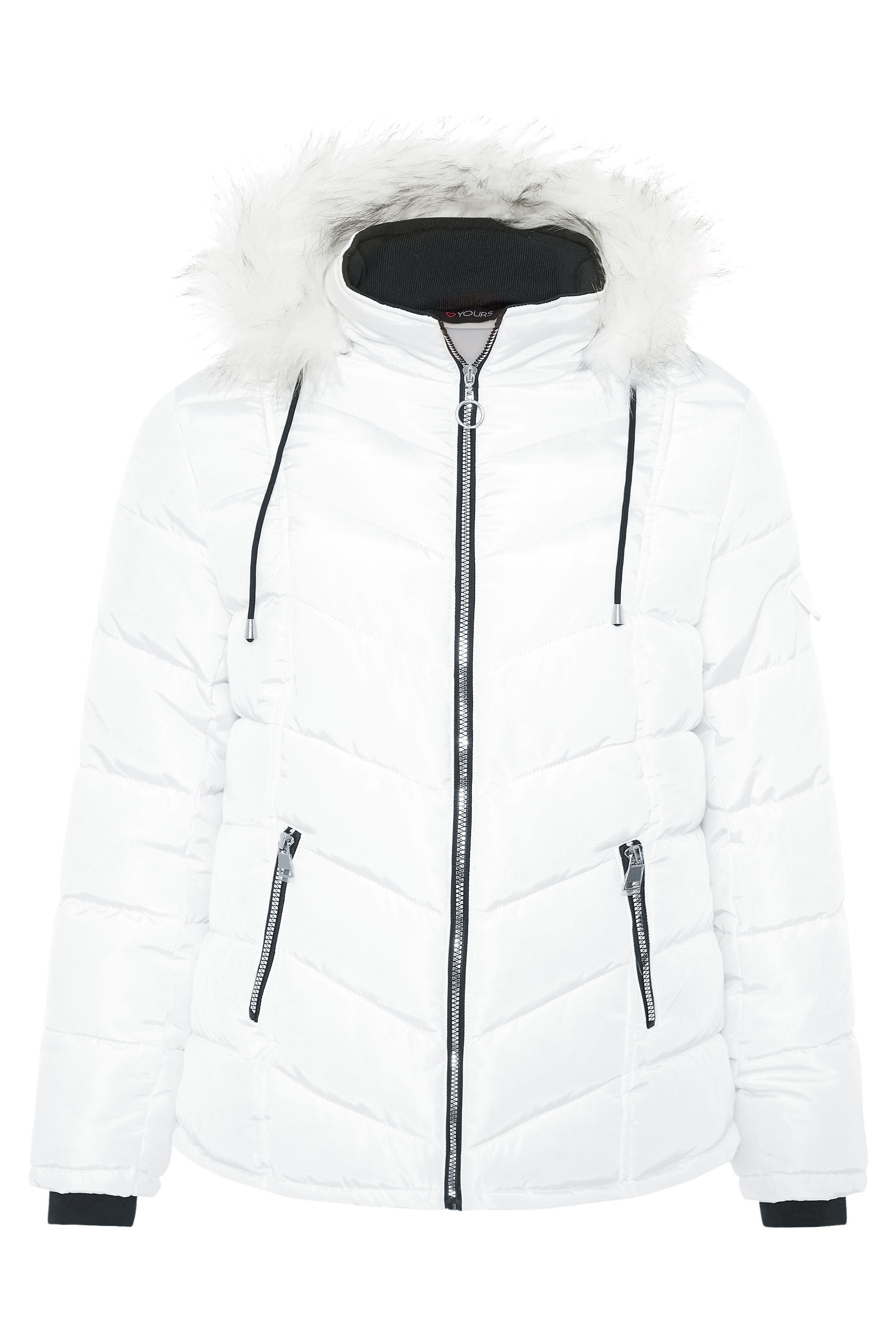 White Padded Puffer Coat | Yours Clothing