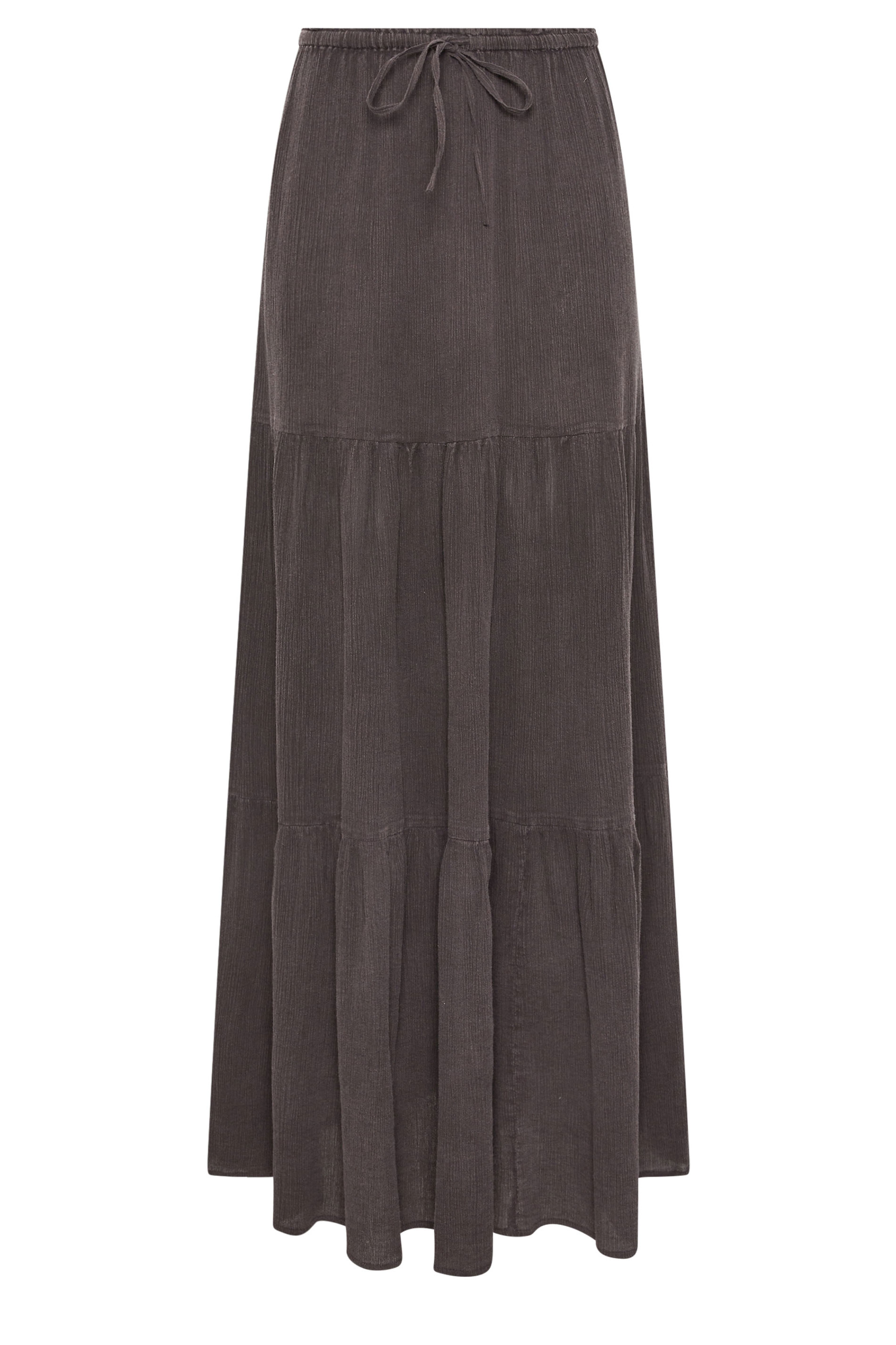 LTS Tall Women's Chocolate Brown Acid Wash Tiered Maxi Skirt | Long Tall Sally 5