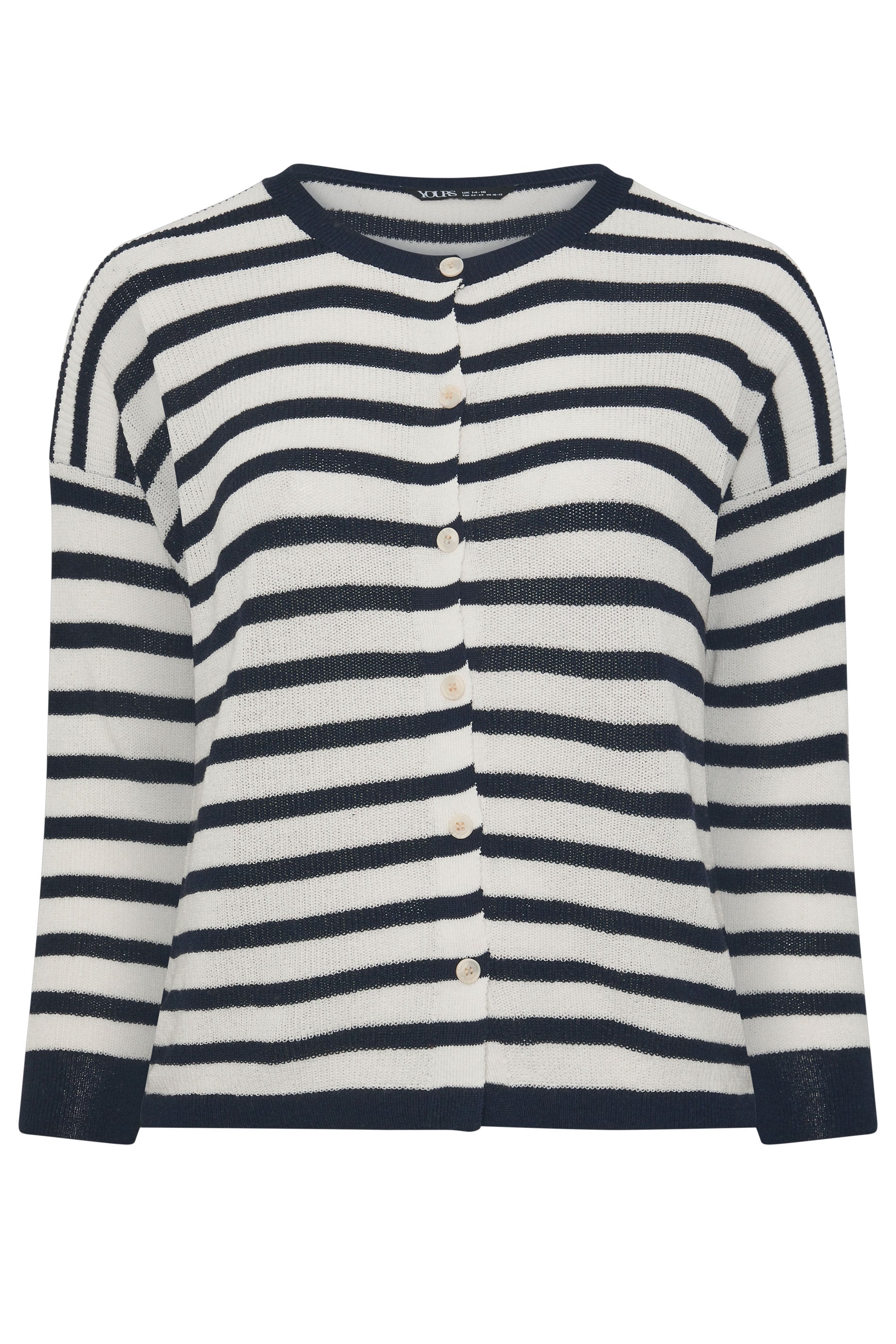 YOURS Plus Size Navy Blue Stripe Knitted Cardigan | Yours Clothing 6