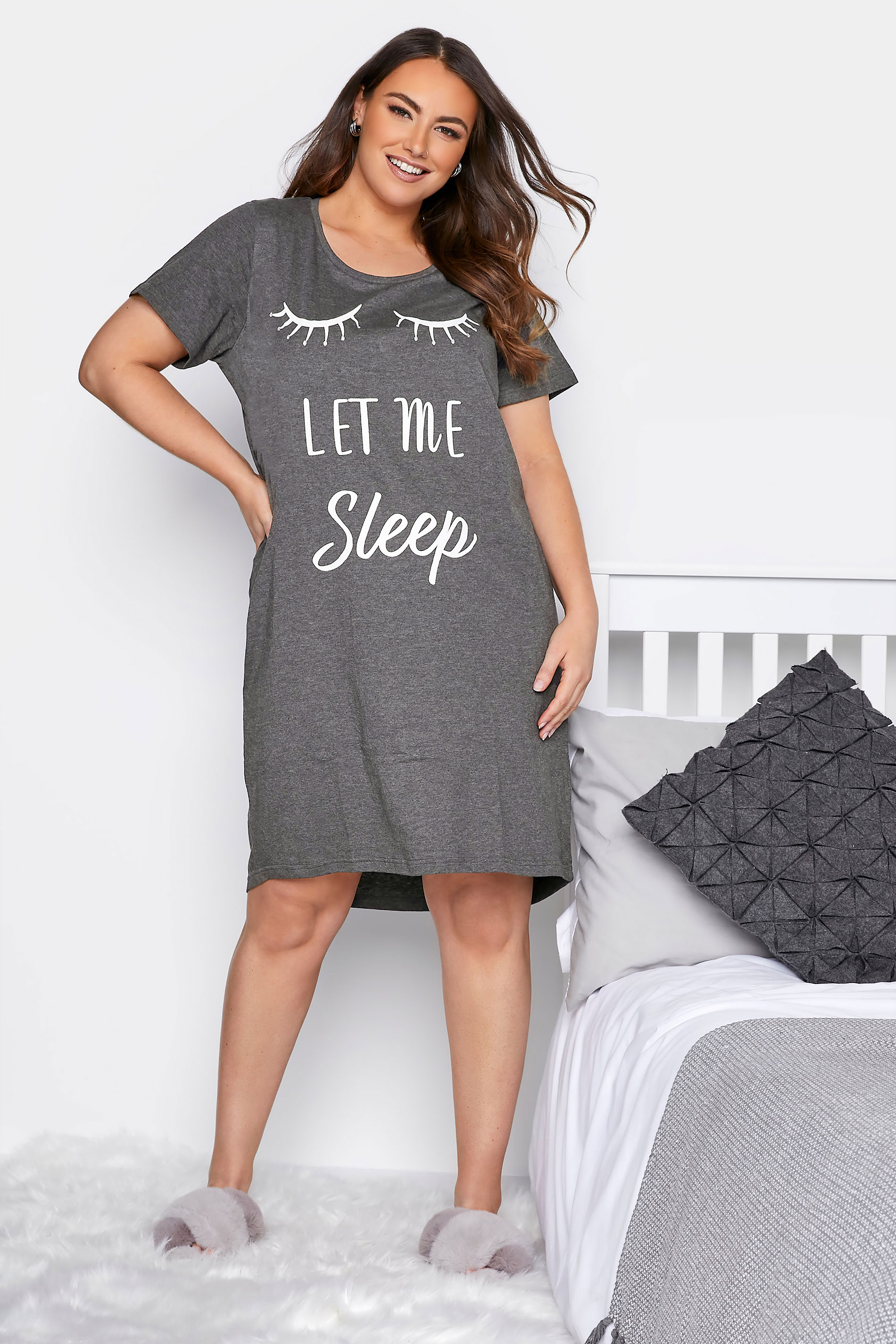 Curve Grey 'Let Me Sleep' Nightdress_A.jpg
