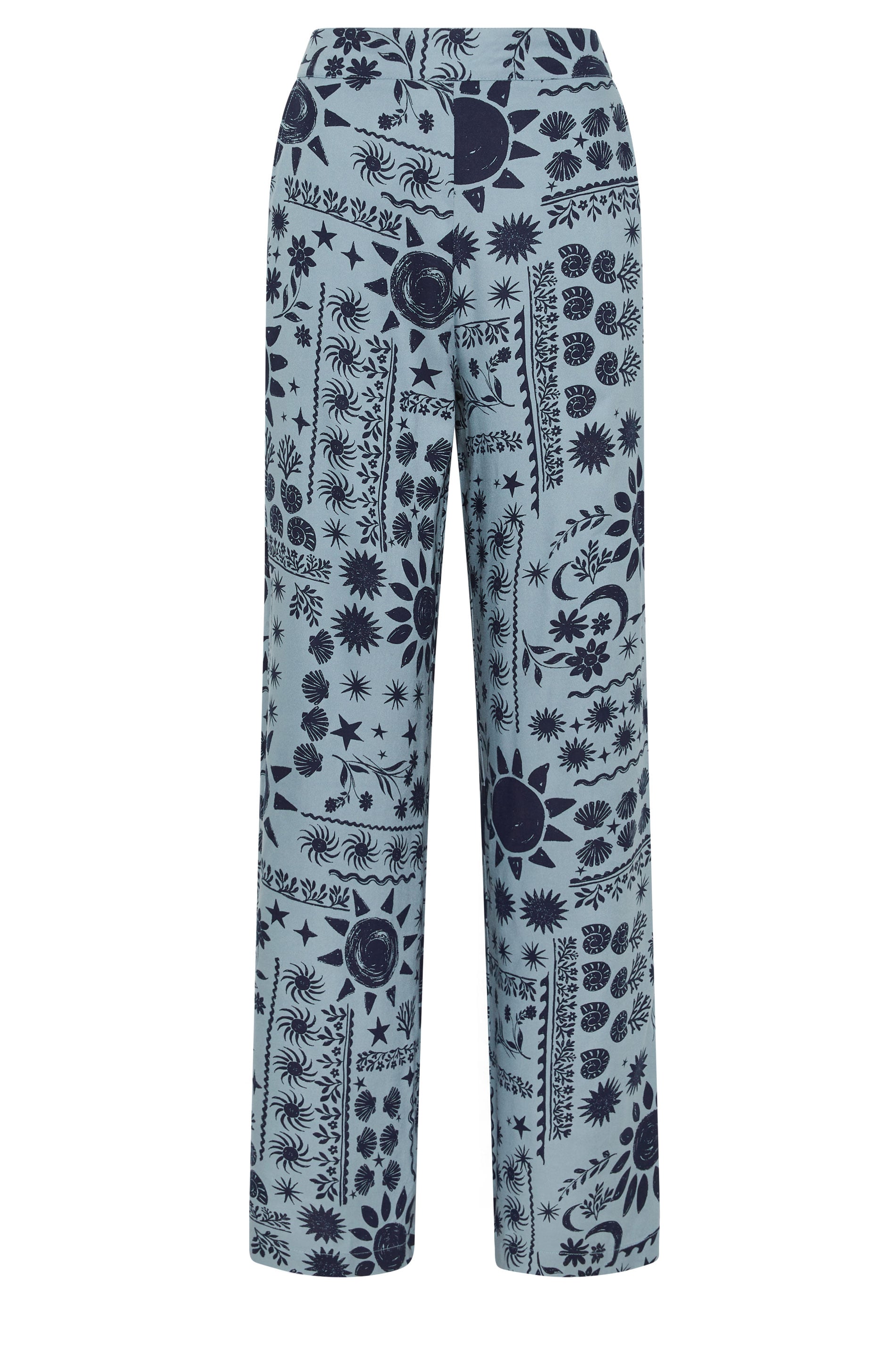 LTS Tall Women's Blue Coastal Print Wide Leg Trousers | Long Tall Sally 6
