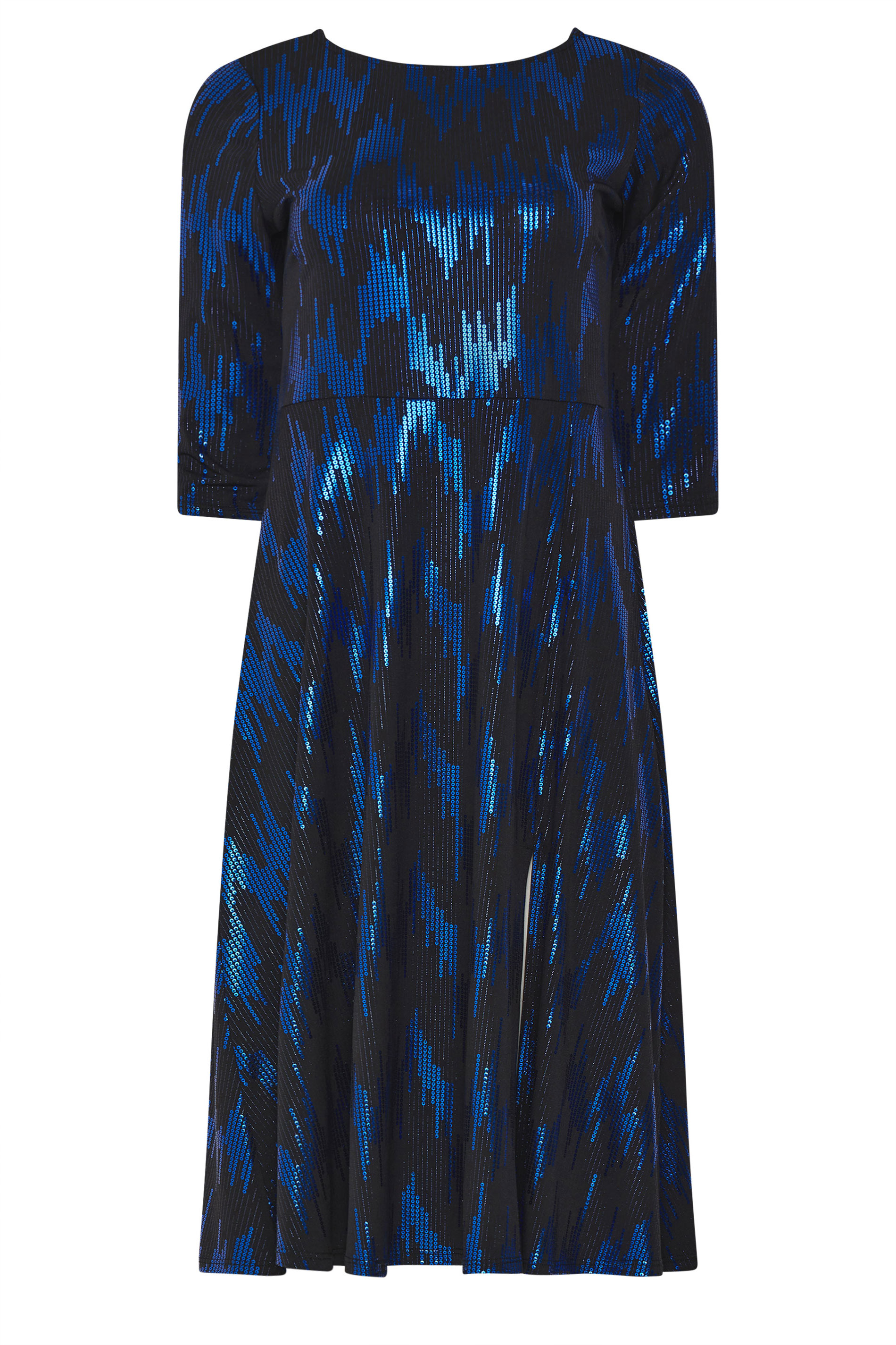M&Co Black Foil Fit & Flare Mini Dress 5