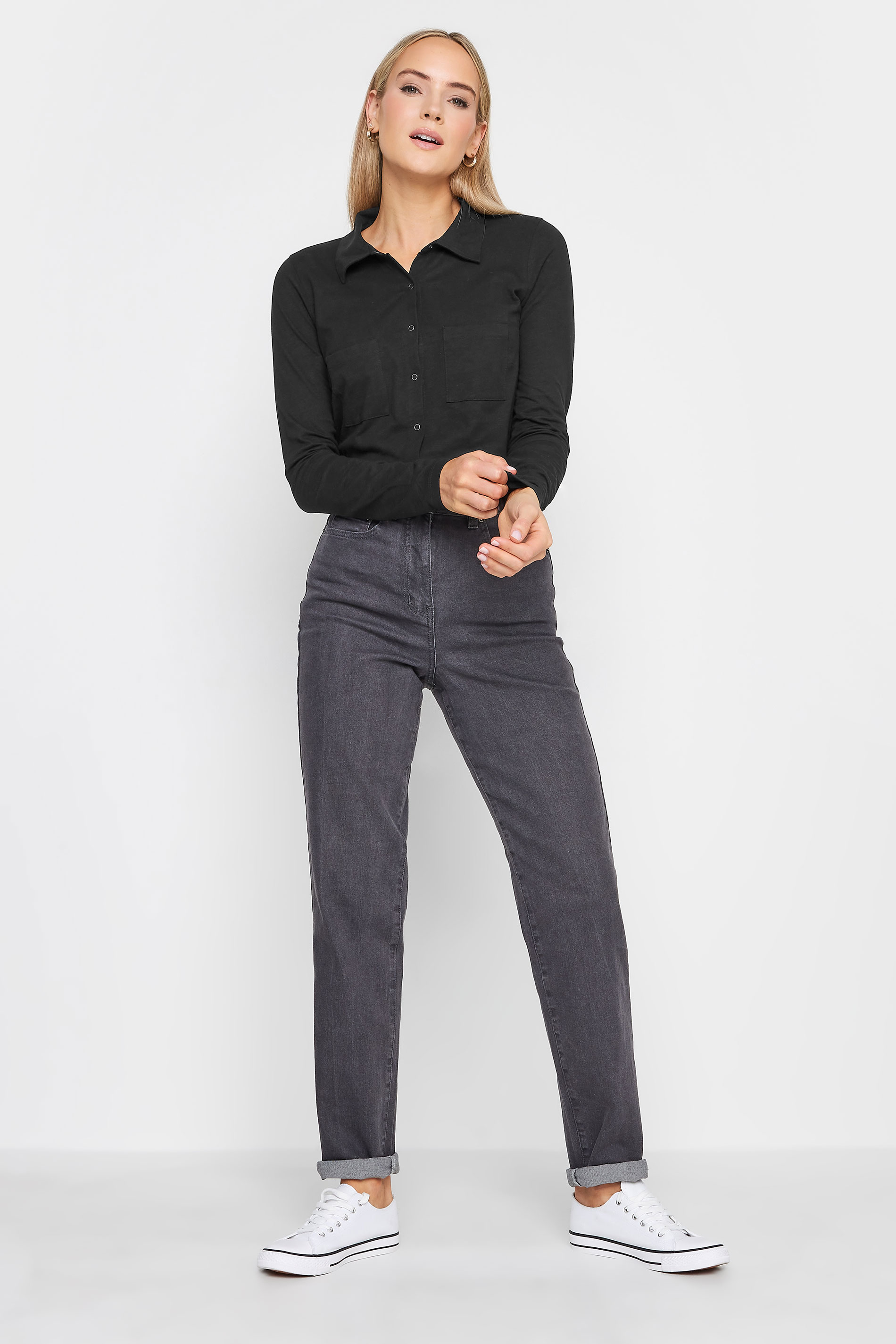 LTS Tall Women's Black Cotton Shirt | Long Tall Sally 2