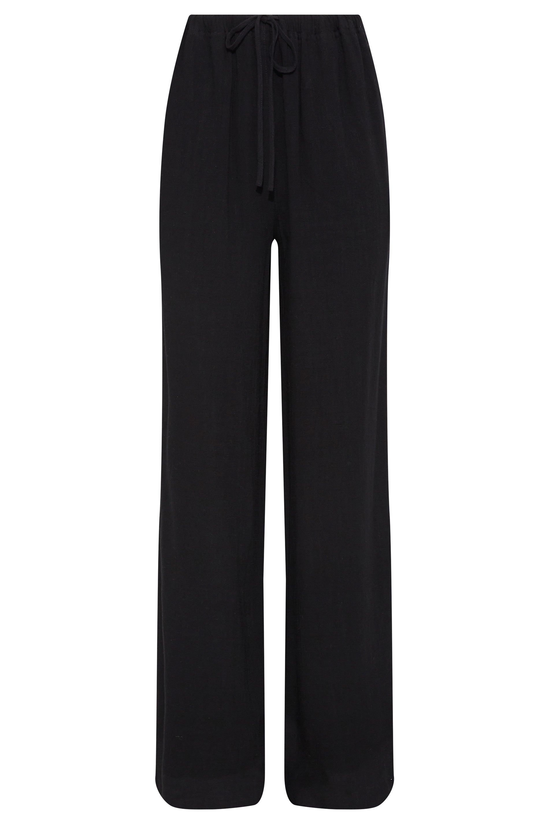 LTS Tall Women's Black Linen Blend Wide Leg Trousers | Long Tall Sally