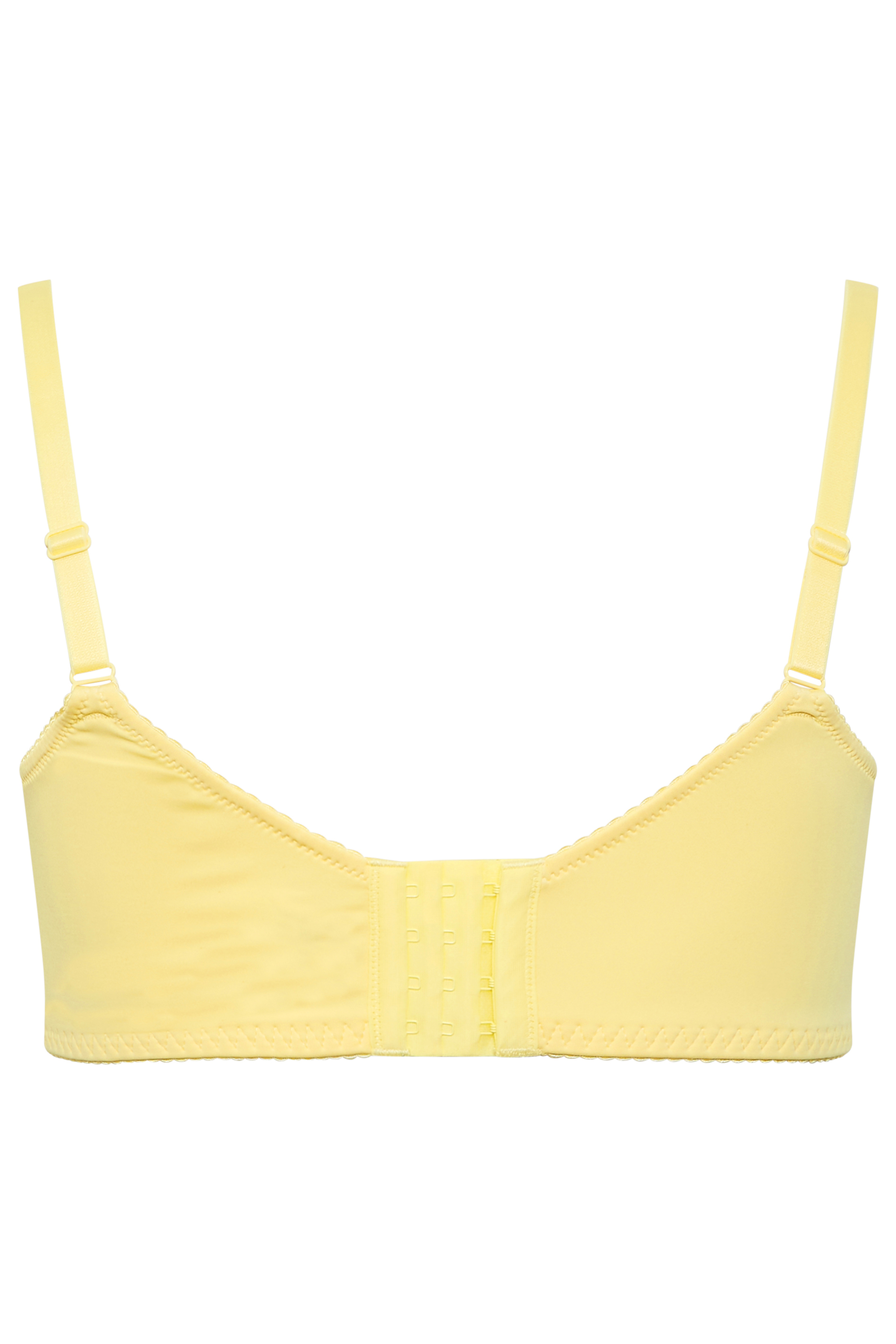 YOURS Plus Size Yellow Stretch Lace Non-Padded Underwired Balcony Bra