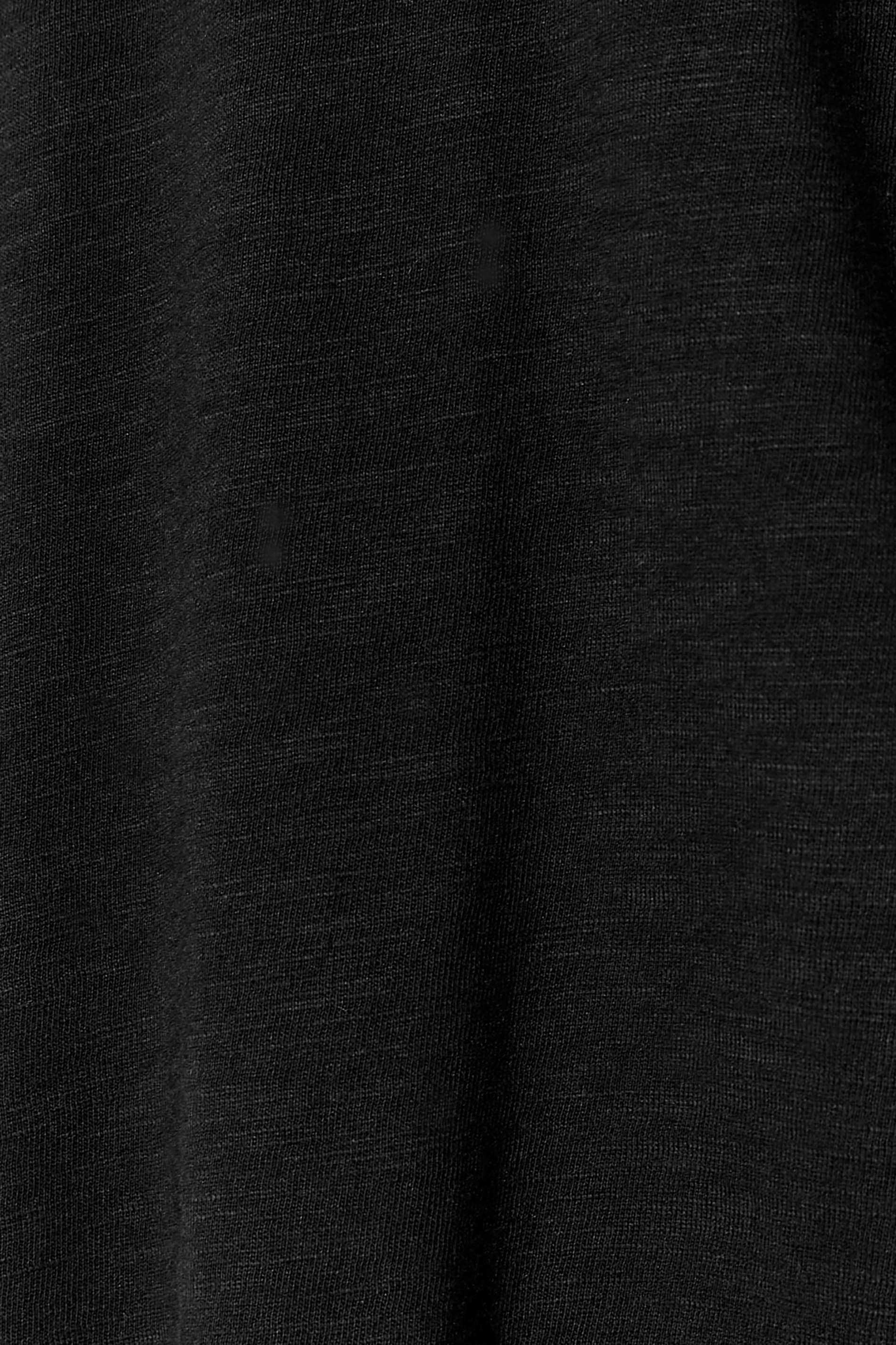 LTS Tall Women's Black V-Neck Long Sleeve Cotton T-Shirt | Long Tall Sally 1