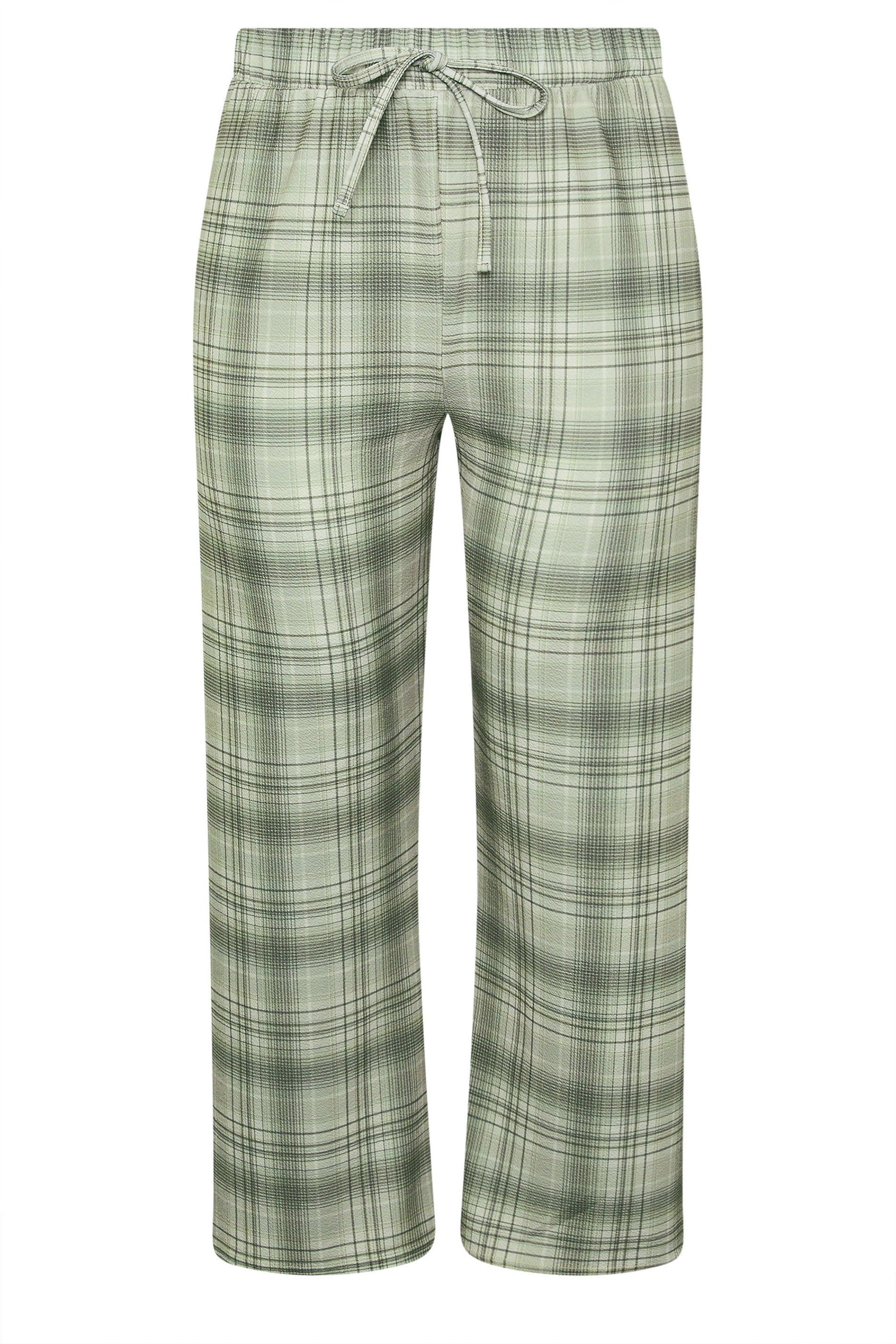 LIMITED COLLECTION Plus Size Grey Check Wide Leg Trousers | Yours Clothing 5
