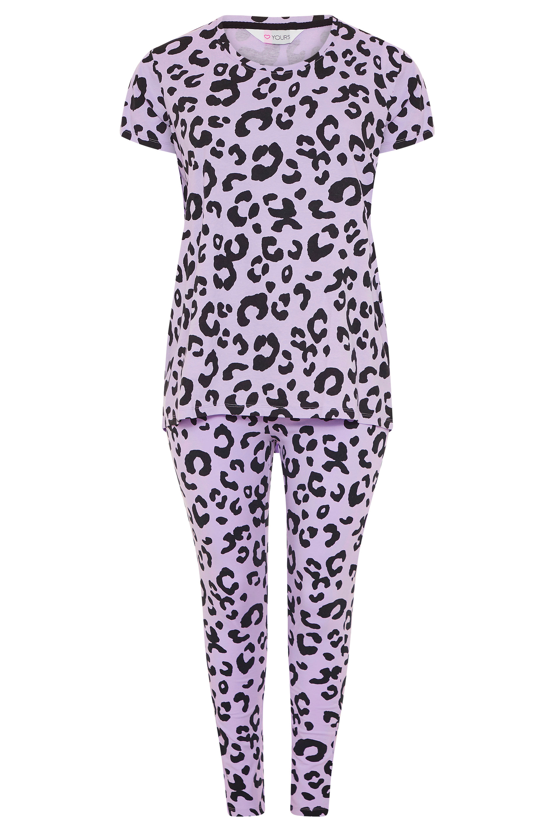 Purple Oversized Animal Print Pyjama Set | Yours Clothing