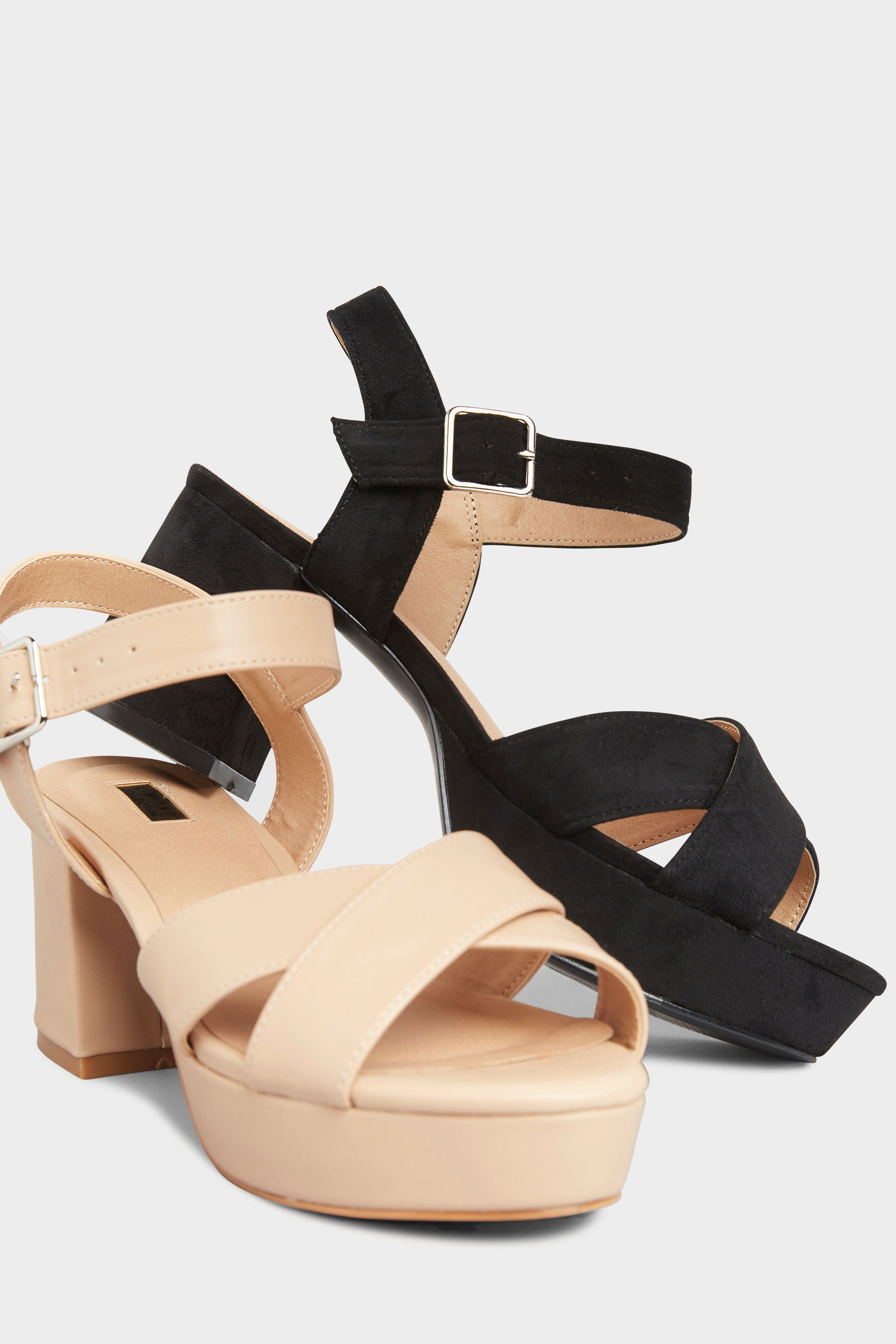 LIMITED COLLECTION Nude Platform Heeled Sandals In Extra Wide Fit ...