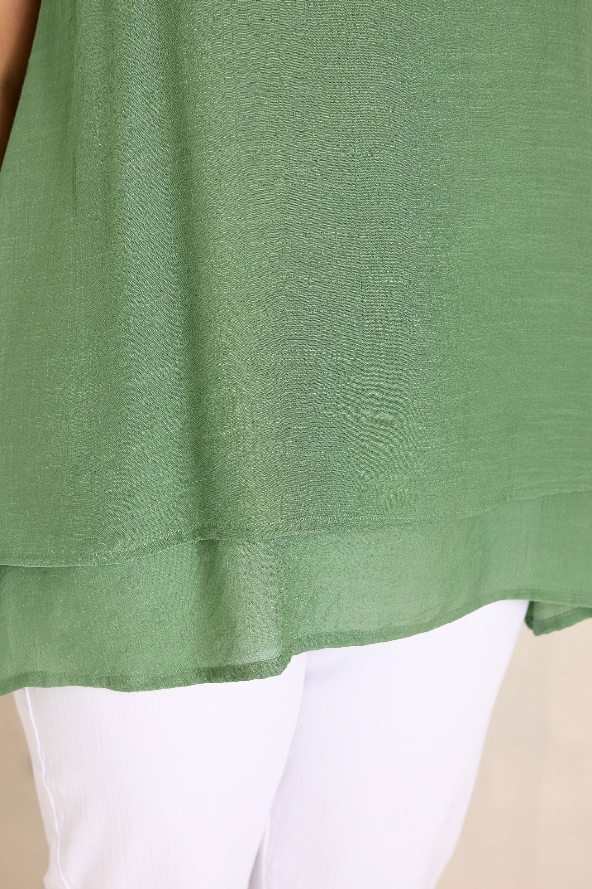 EVANS Plus Size Khaki Green Double Layer Vest Top | Evans 5