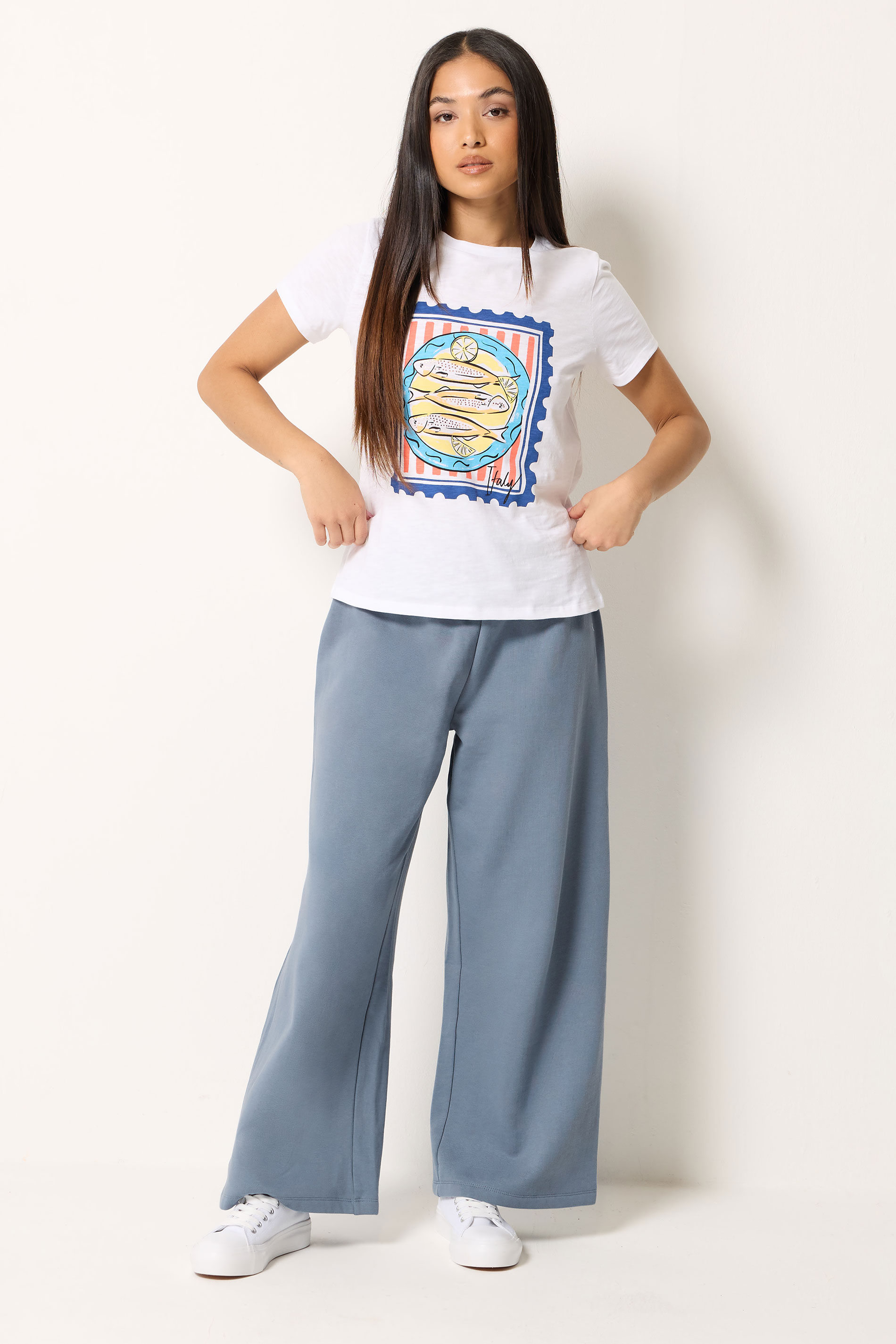 M&Co Petite Denim Blue Wide Leg Joggers | M&Co 3