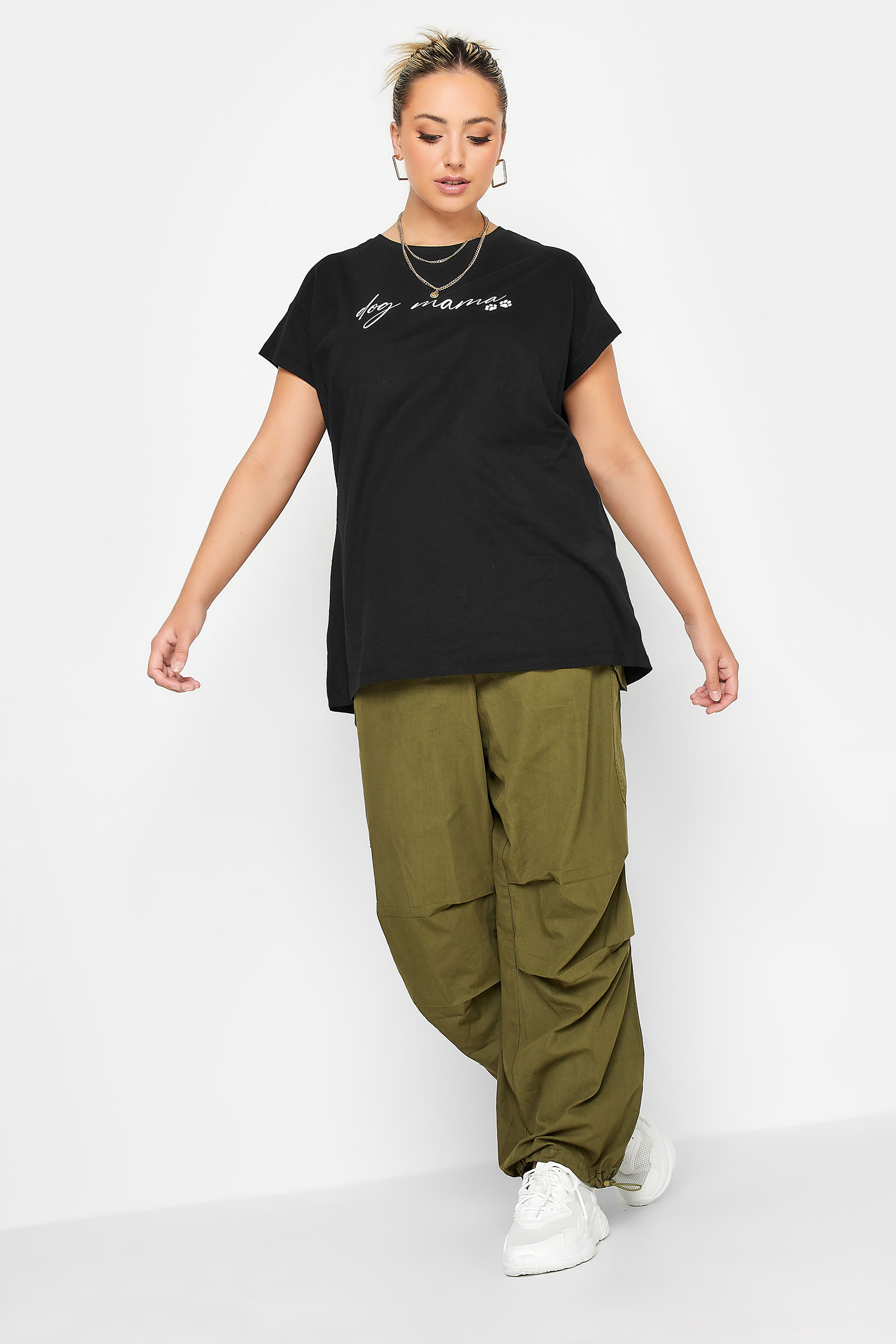 LIMITED COLLECTION Plus Size Black 'Dog Mama' Slogan T-Shirt | Yours Clothing 2