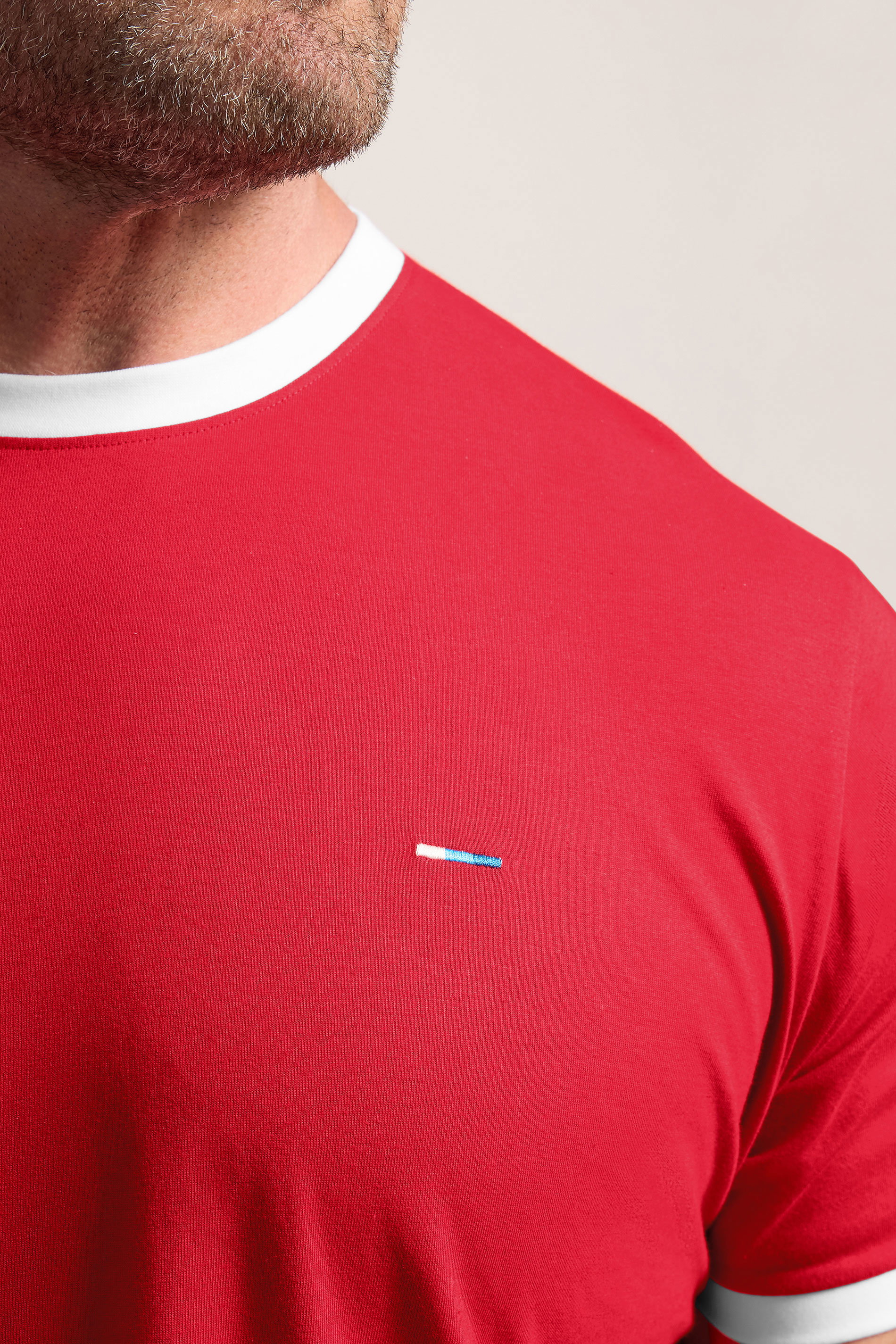 BadRhino Big & Tall Red Extra Long Ringer T-Shirt | BadRhino 4