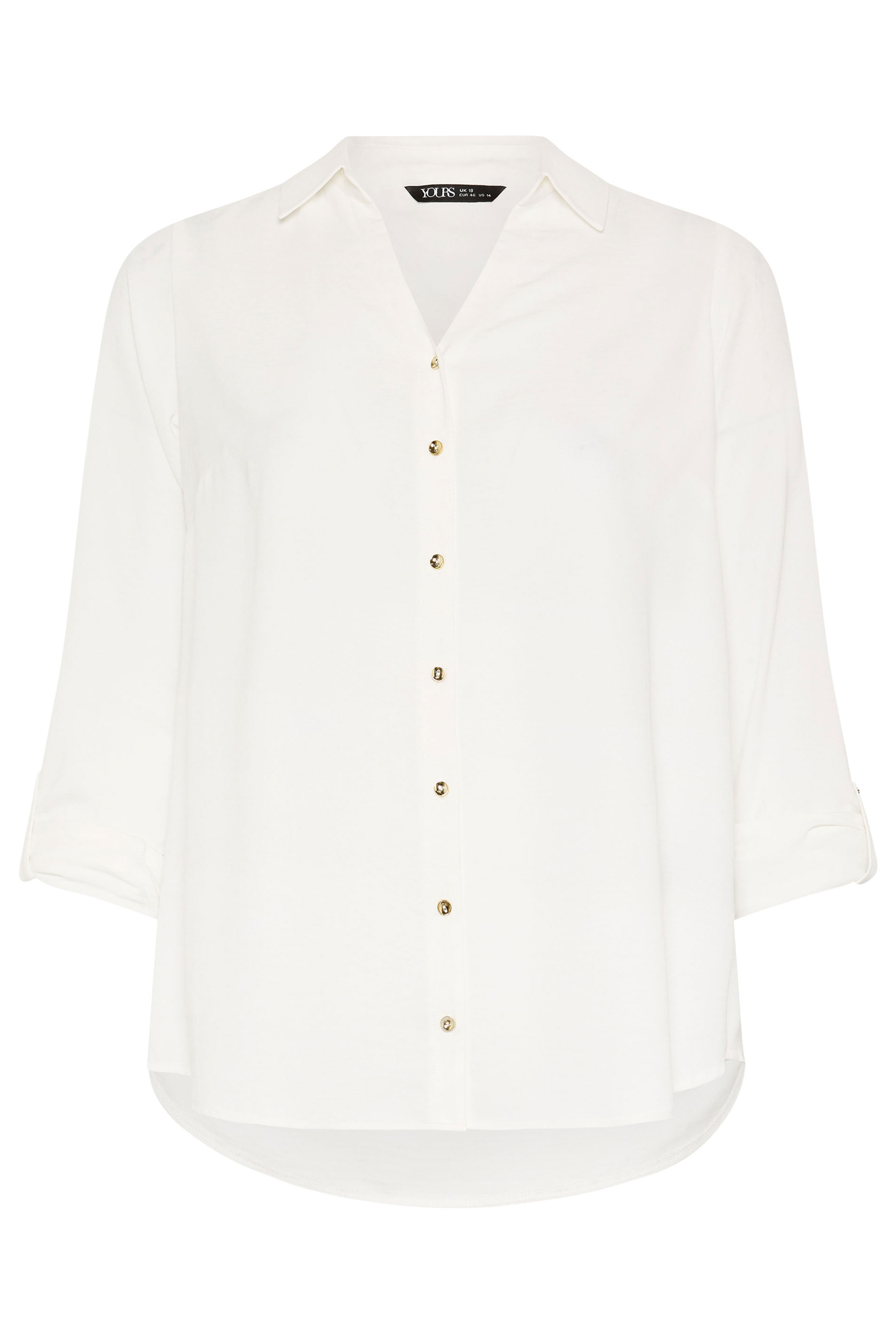 YOURS Plus Size Ivory White Button Through Blouse | Yours Clothing 5