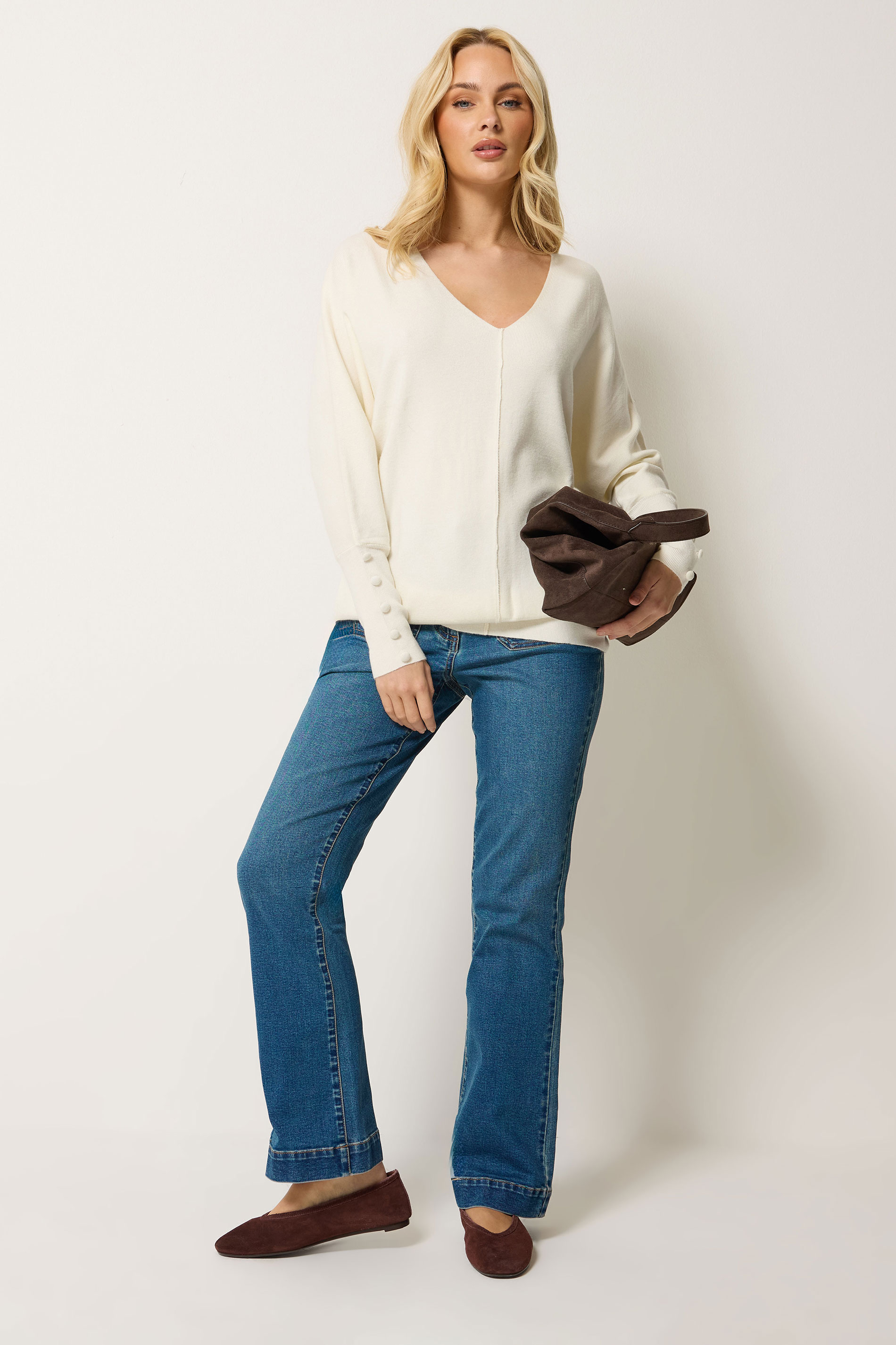 M&Co Blue Front Pocket Flare Jeans | M&Co 2