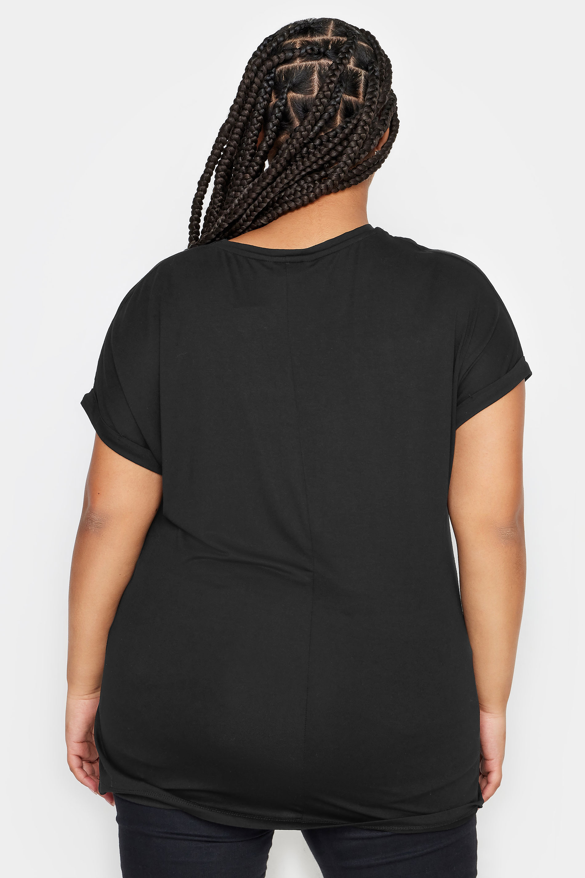 YOURS Plus Size Black Leopard Print Stud T-Shirt | Yours Clothing 3