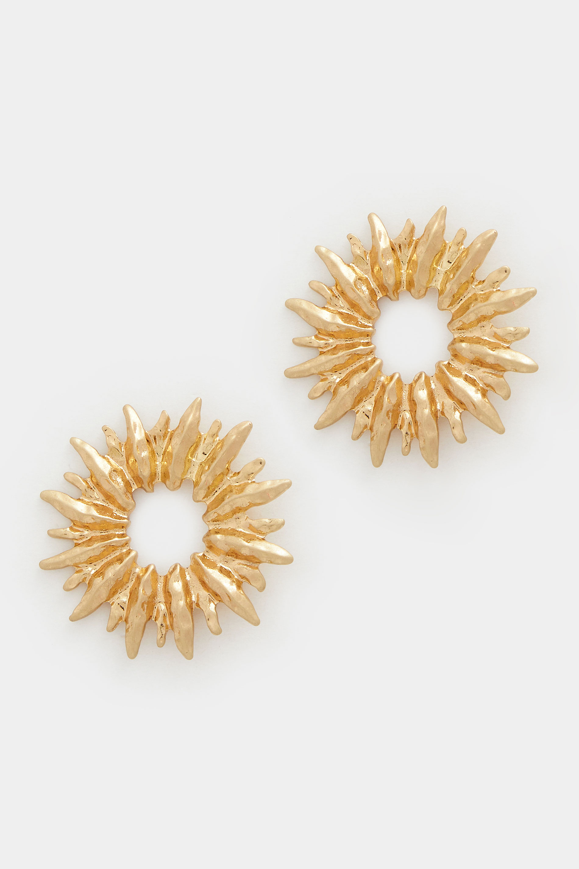 Gold Tone Statement Stud Earrings | Yours Clothing 3