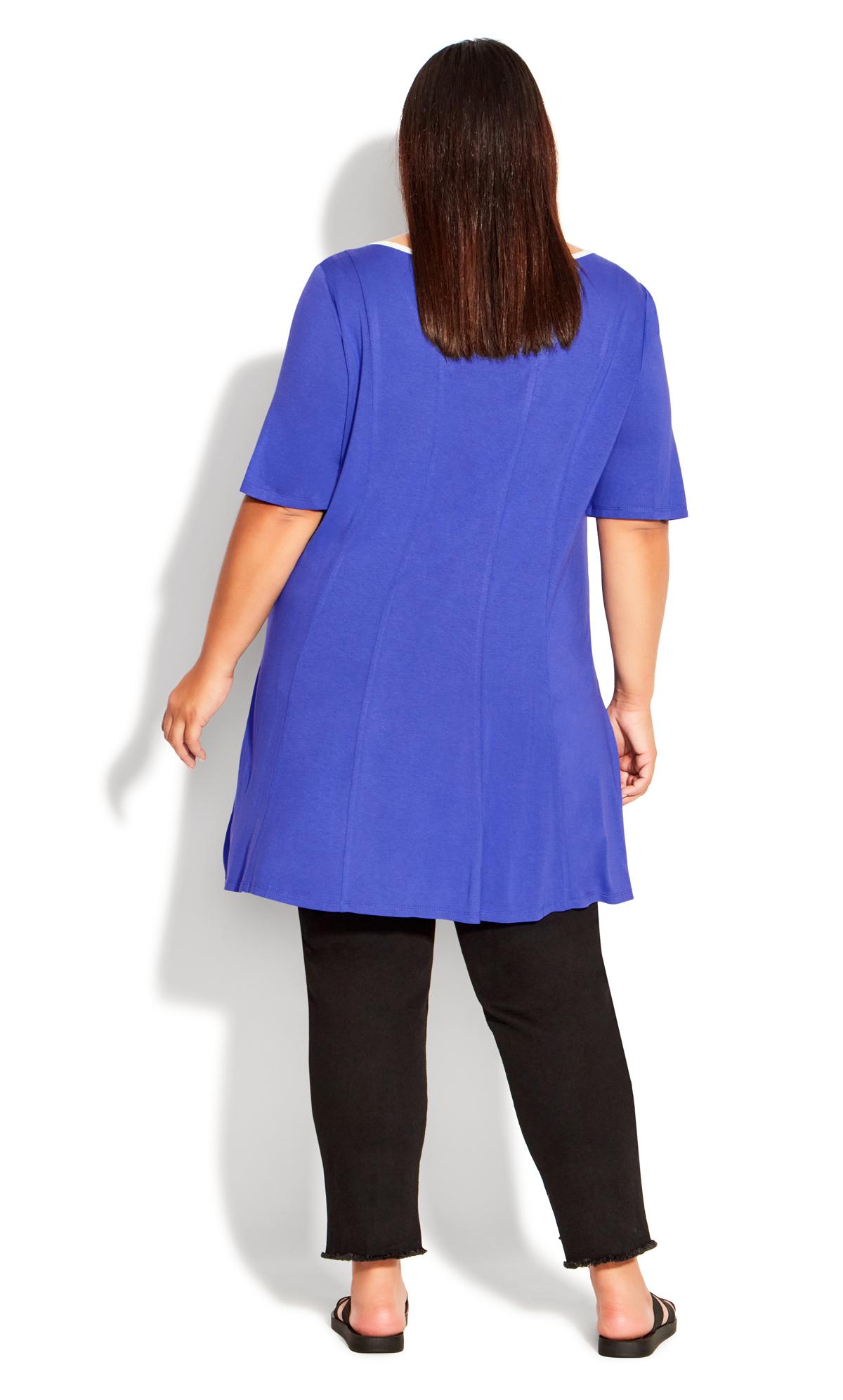 Evans Blue Contrast Piped Longline Tunic 3