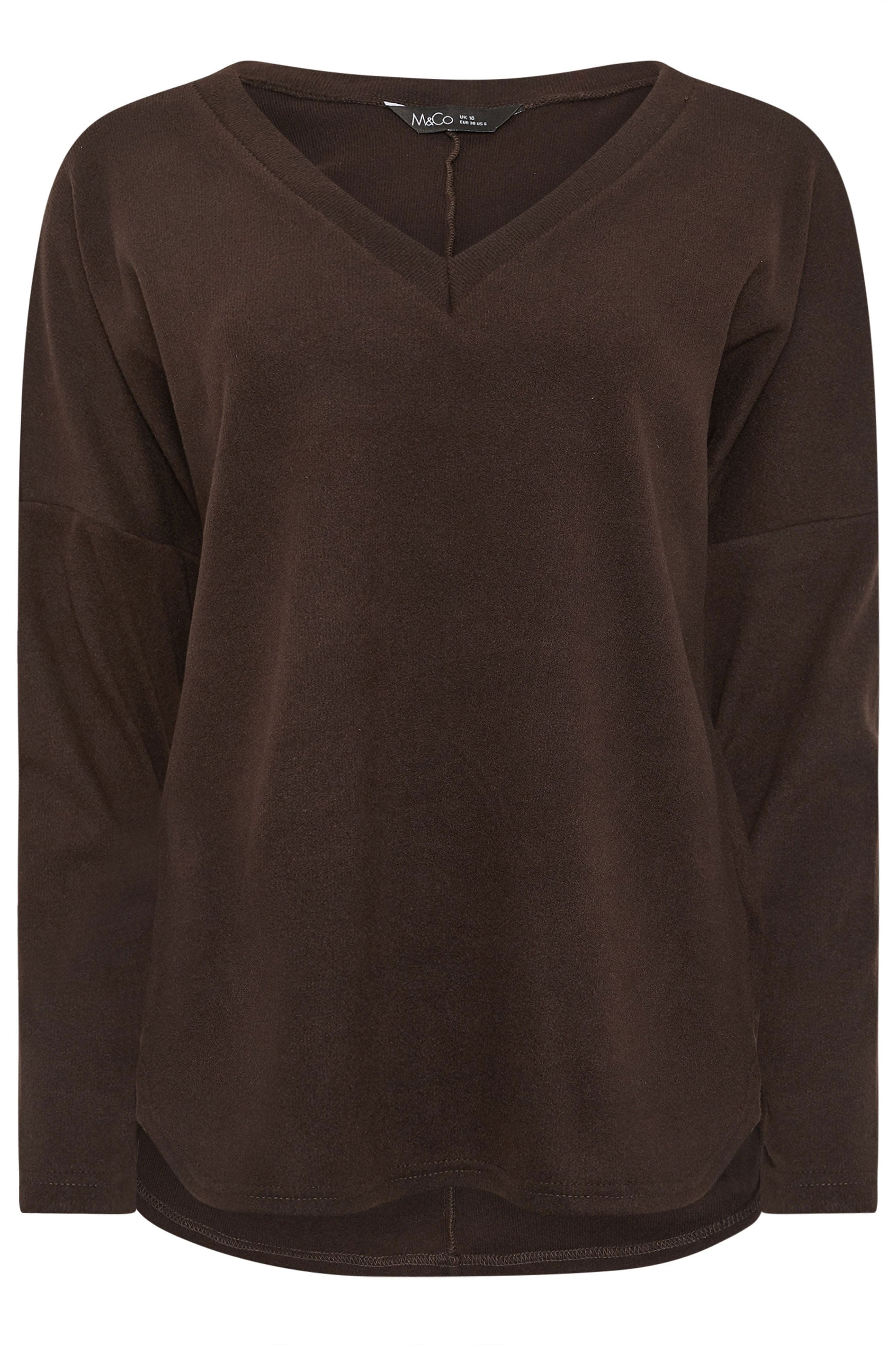 M&Co Chocolate Brown Long Sleeve Top M&Co 5