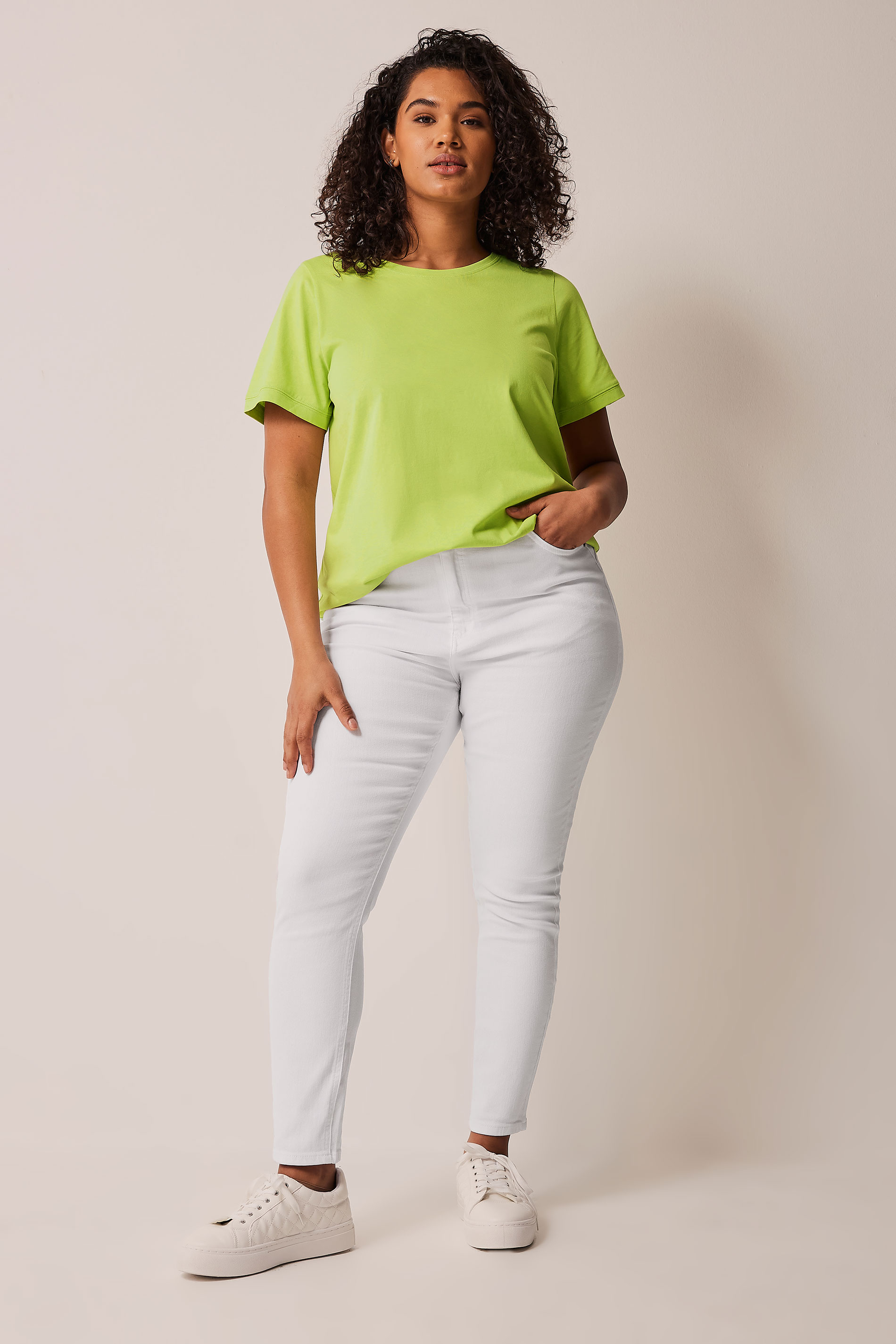 EVANS Plus Size Lime Green Essential T-Shirt | Evans 2