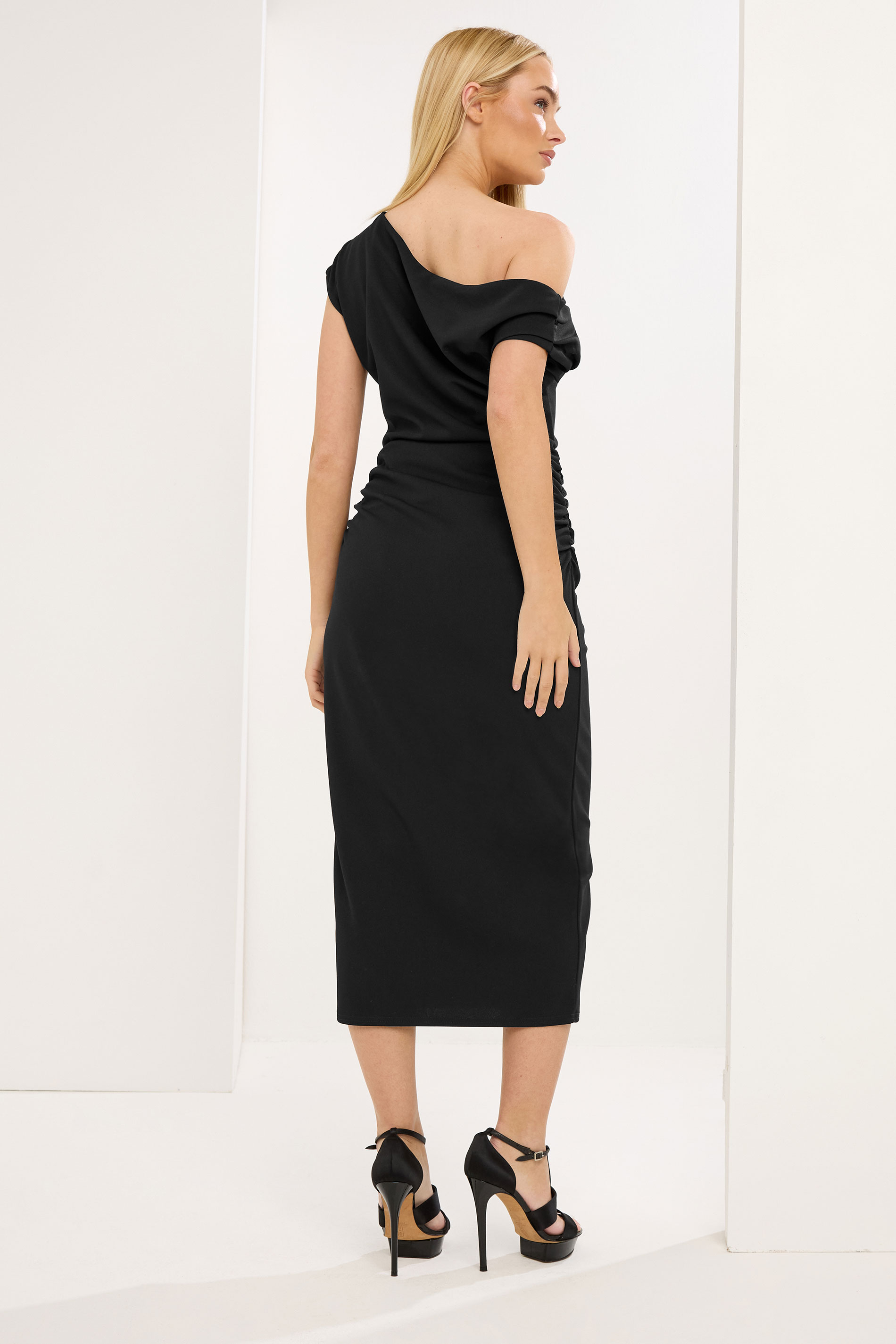 STAR Black Draped Midi Dress | StarByJM 2