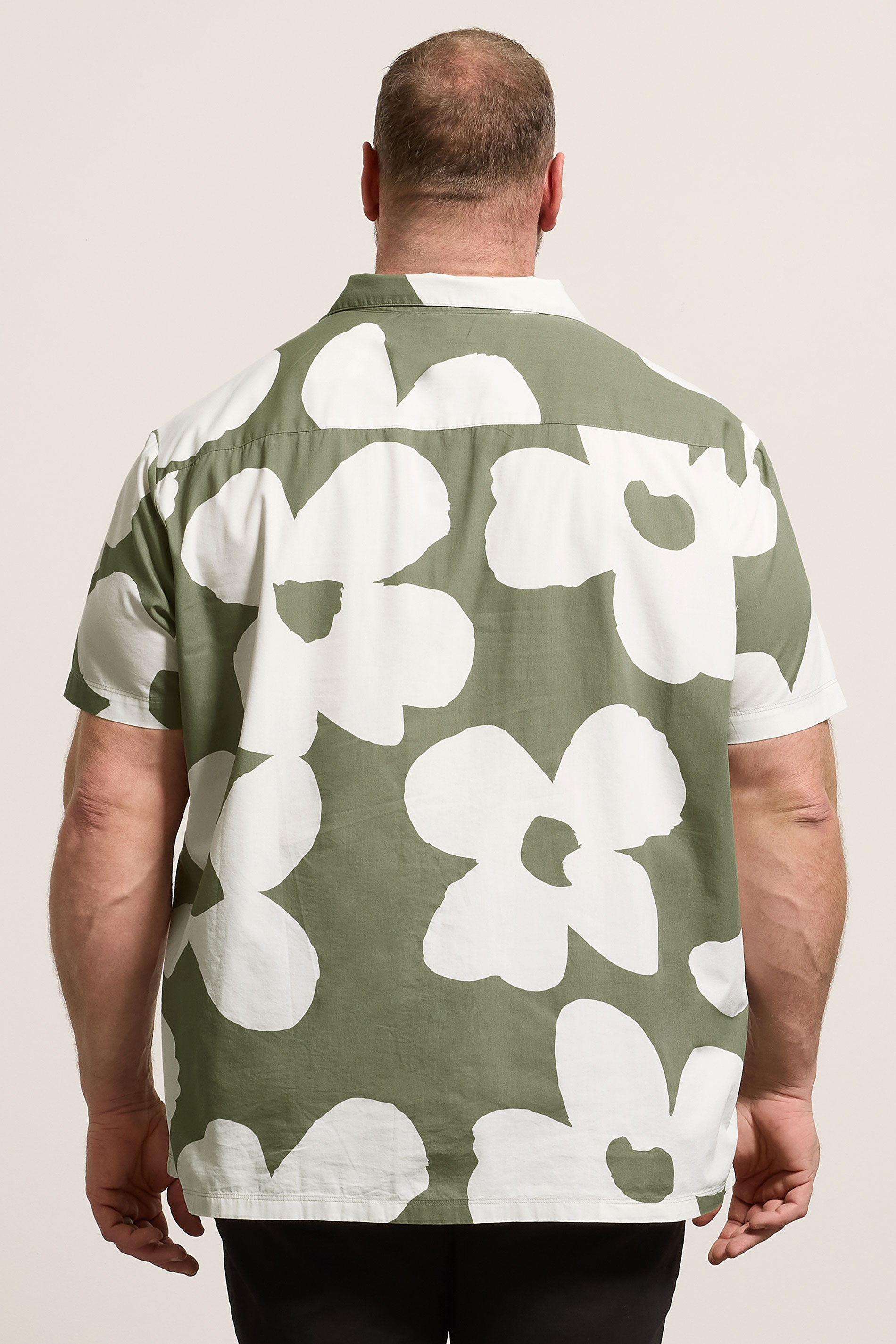 BadRhino Big & Tall Green Flower Poplin Shirt | BadRhino 2