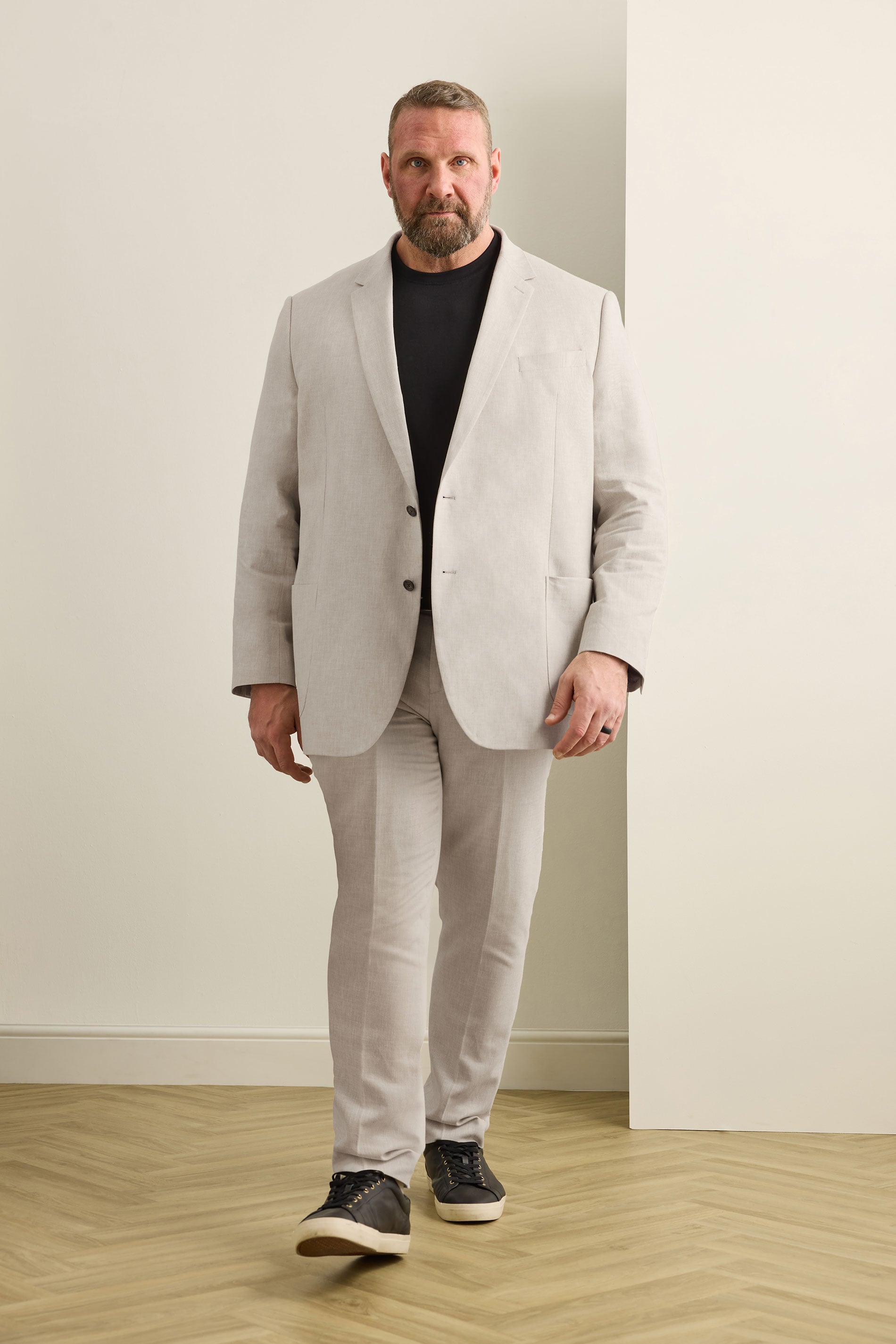 BadRhino Tailoring Big & Tall Oatmeal Brown Linen Suit Jacket | BadRhino 3