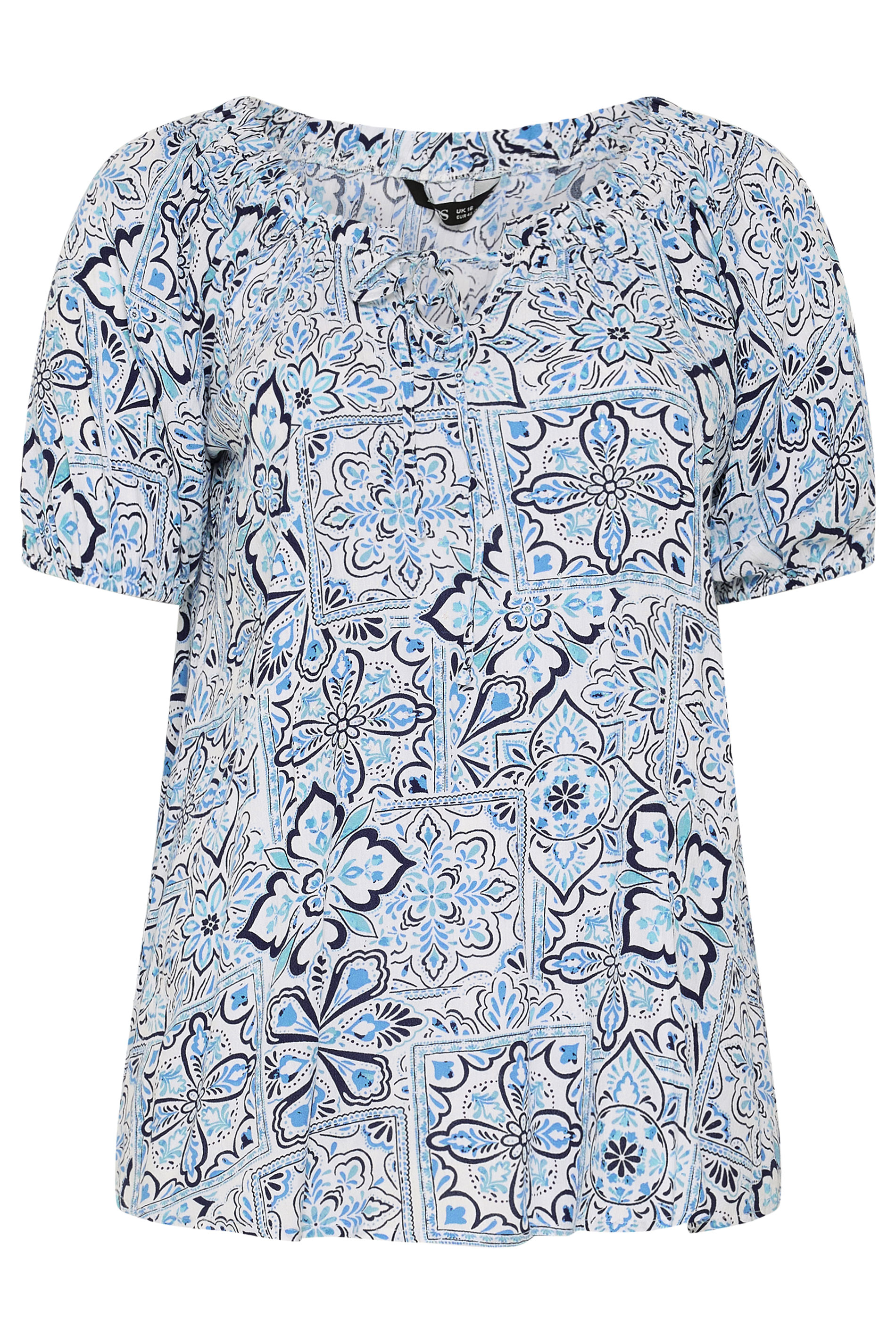 YOURS Plus Size Blue Floral Bardot Top | Yours Clothing 5
