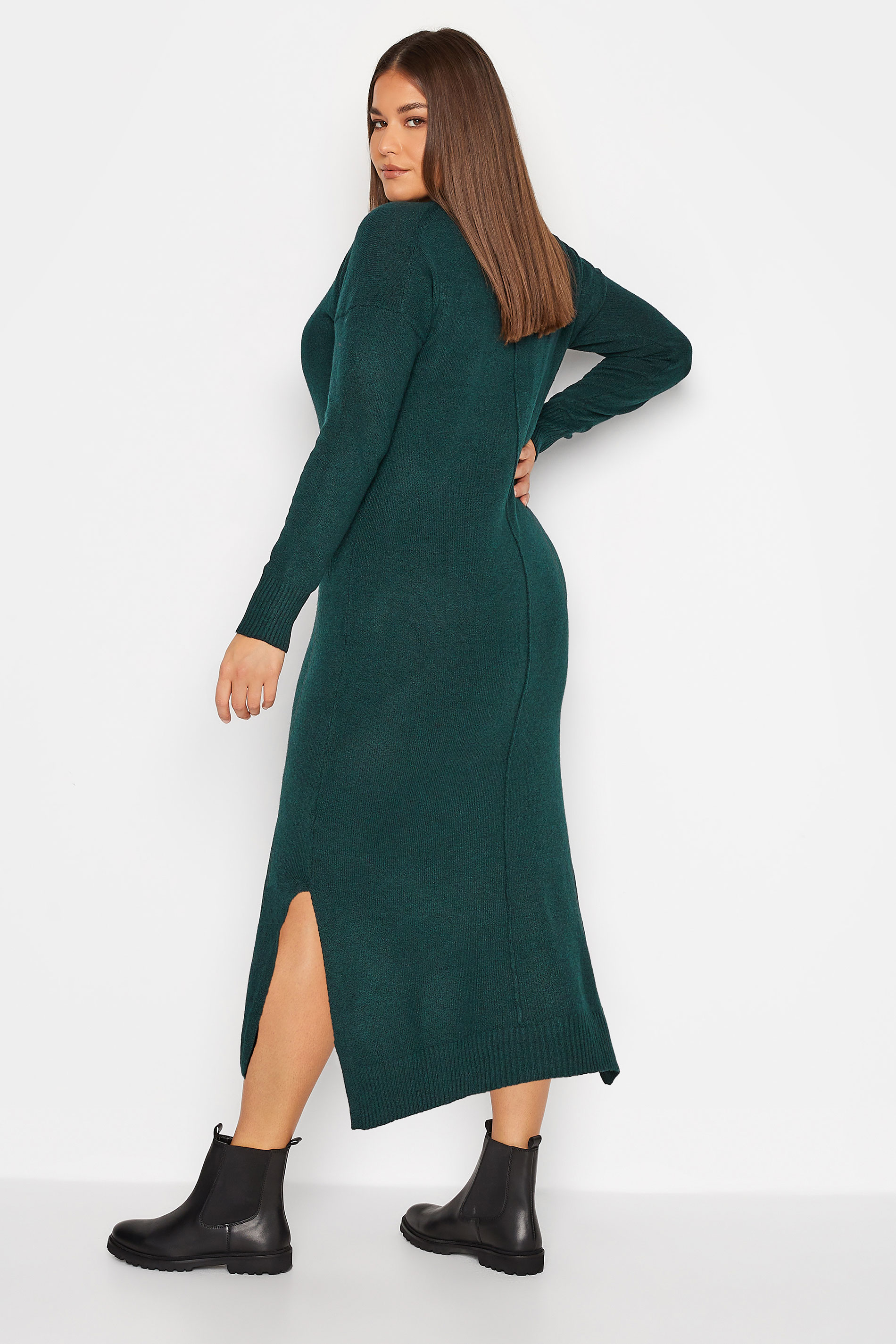 Tall Women's Green Knitted Midi Dress | Long Tall Sally  3