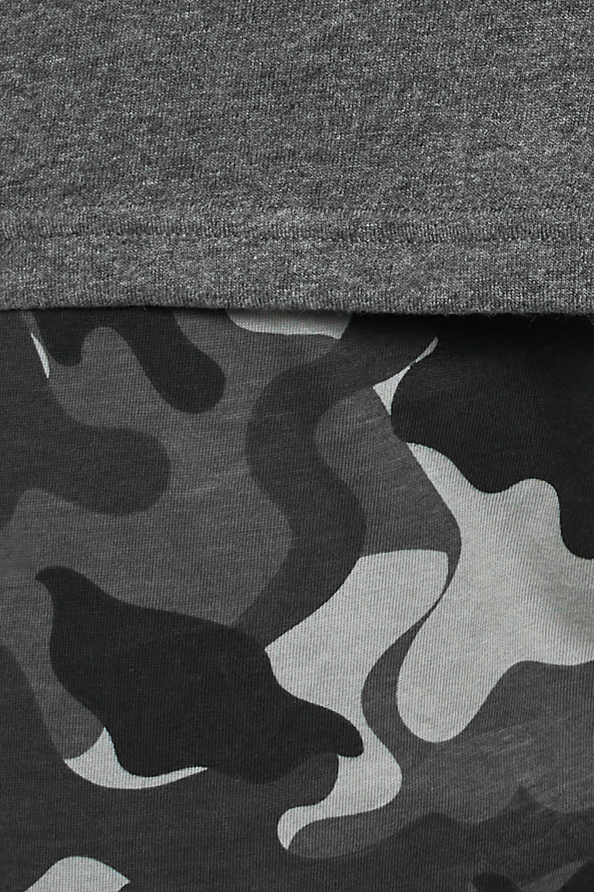 BadRhino Big & Tall Grey Camo Print Shorts and T-Shirt Pyjama Set | BadRhino 2