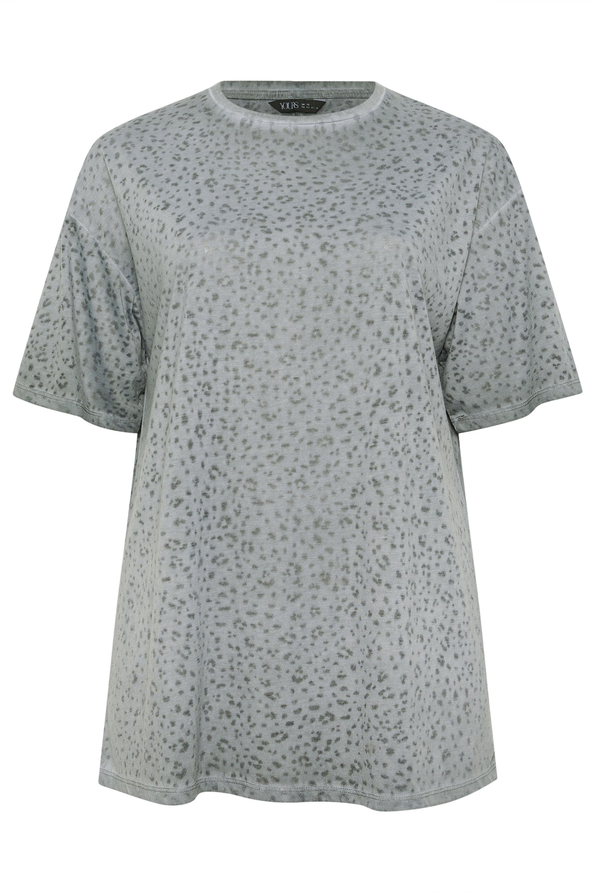 YOURS Plus Size Grey Animal Burnout T-Shirt | Yours Clothing 5