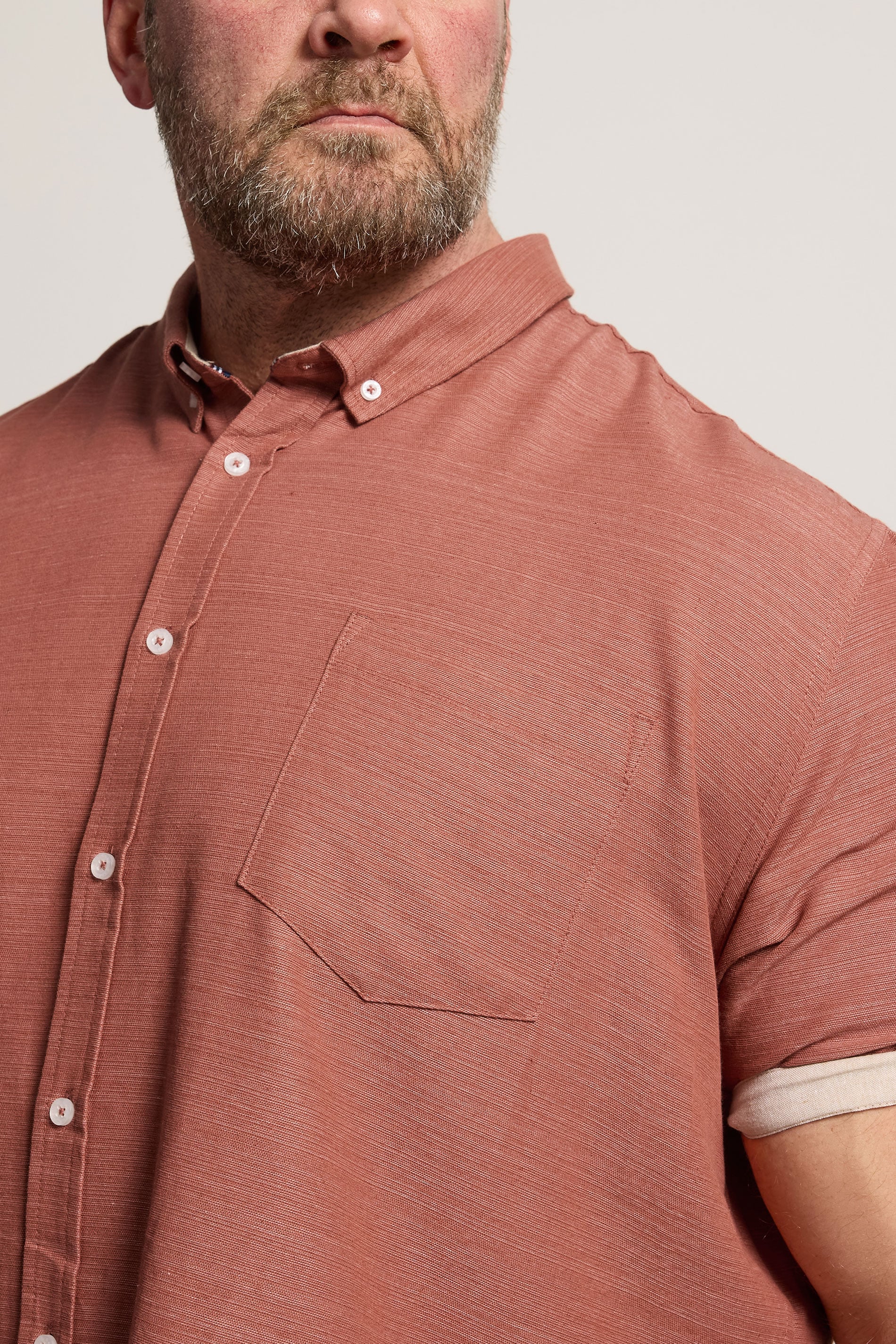 BadRhino Big & Tall Clay Orange Short Sleeve Slub Shirt | BadRhino 5
