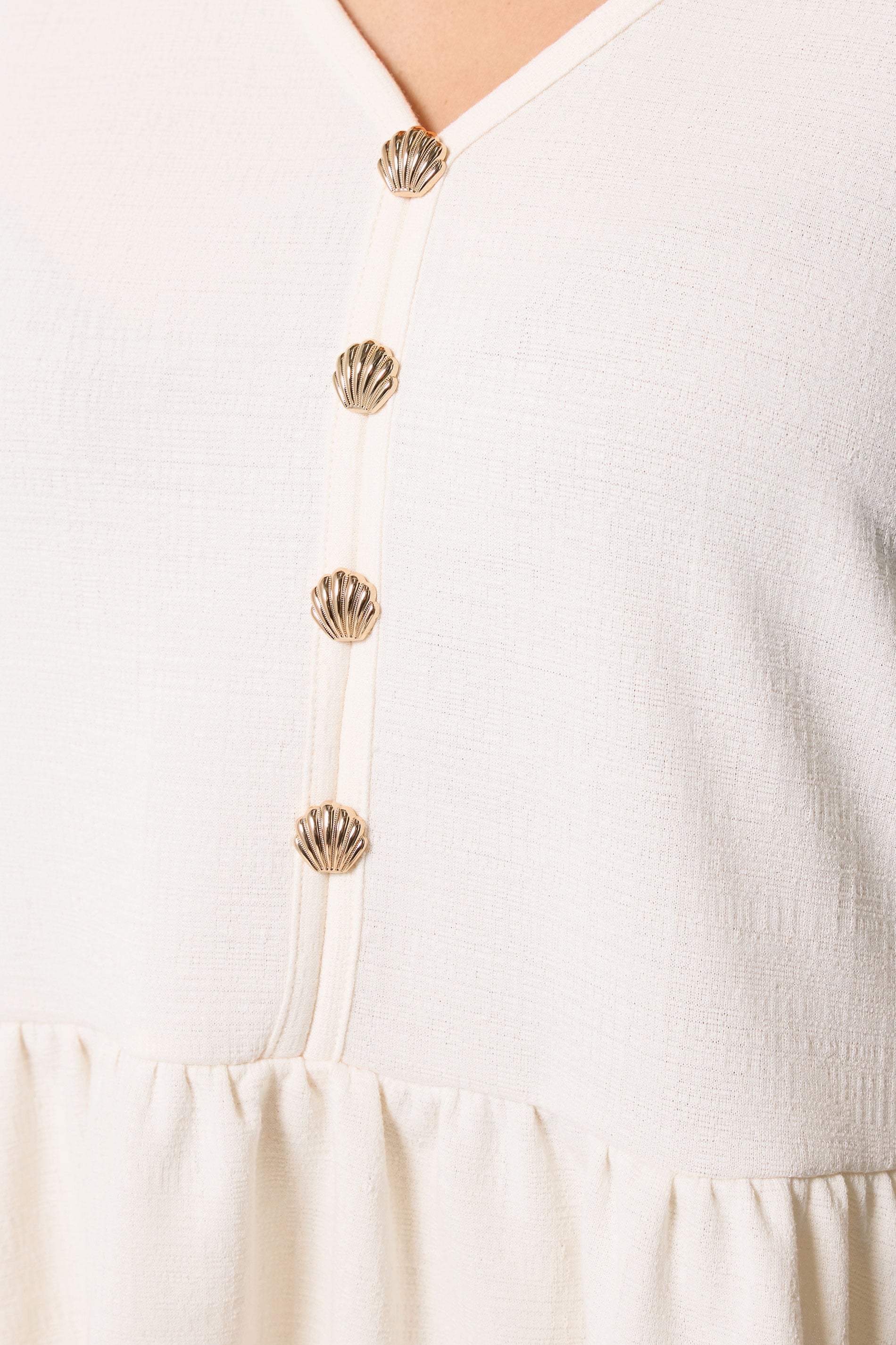 YOURS Plus Size White Peplum Shell Detail Top | Yours Clothing 4