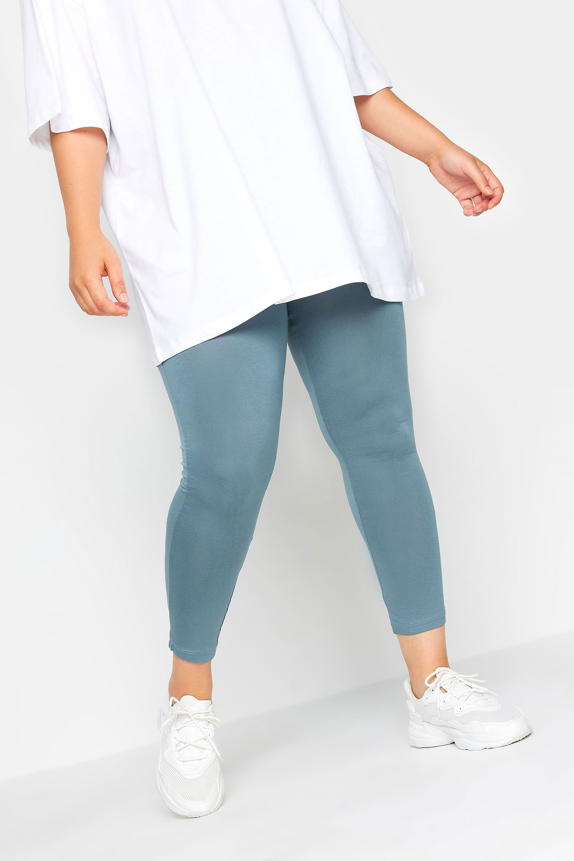 YOURS Plus Size Grey Stretch Leggings | Yours Clothing 1