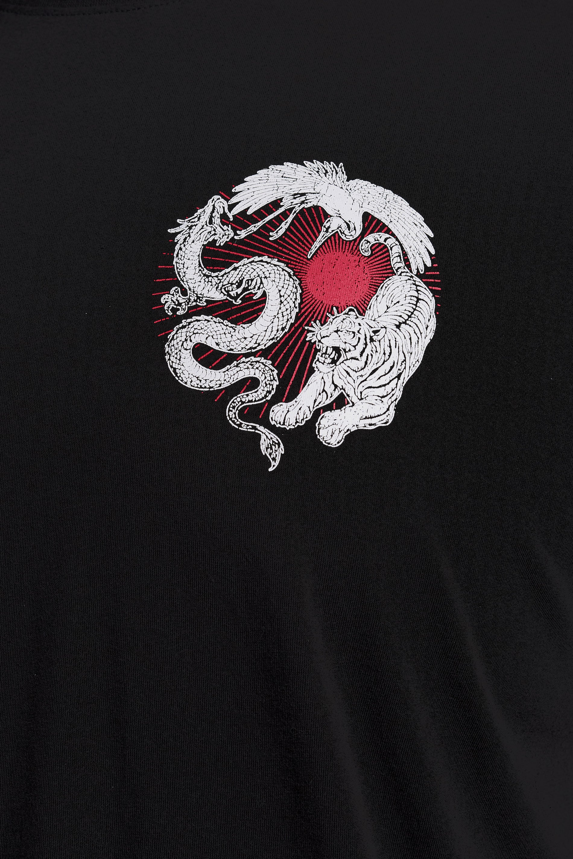 BadRhino Big & Tall Black Japanese Animal Graphic T-Shirt | BadRhino 5