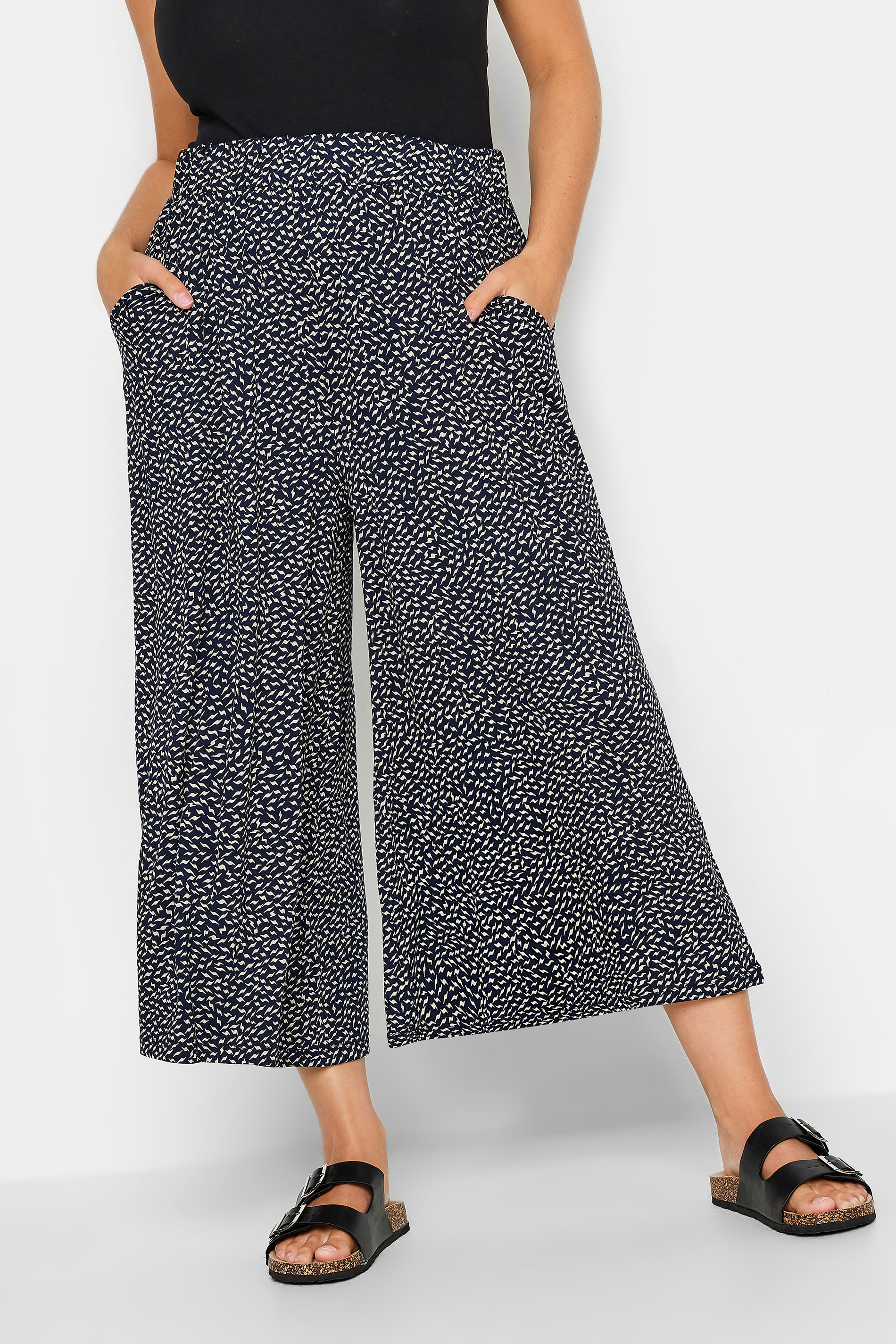 YOURS Plus Size Curve Red Floral Midaxi Culottes | Yours Clothing  1