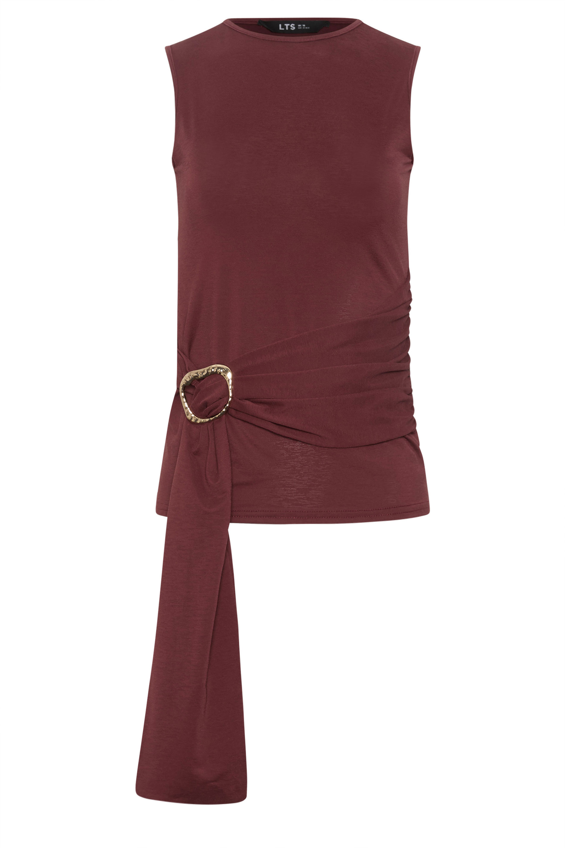 Burgundy Red Belted Buckle Top 5