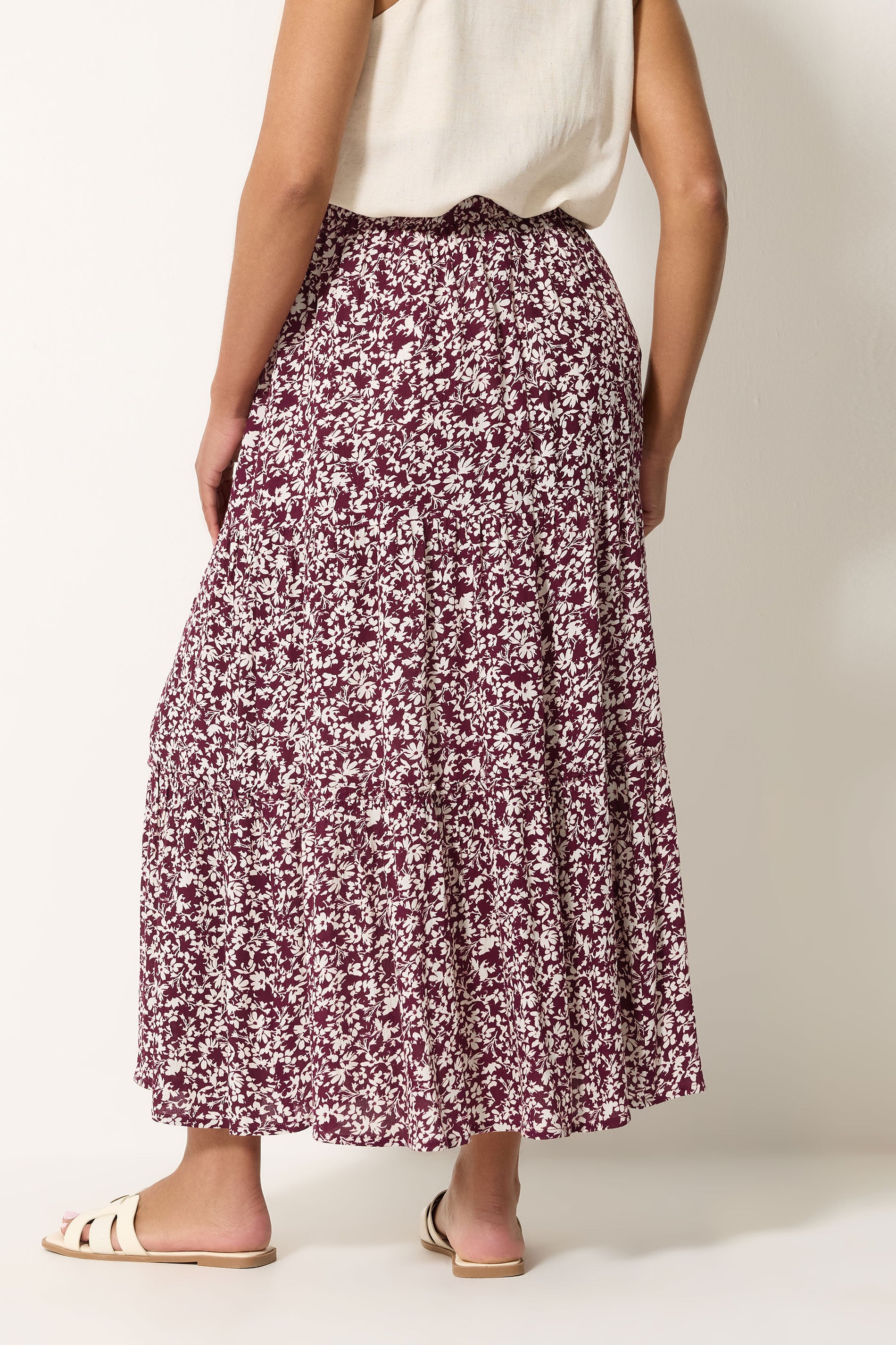 M&Co Purple Ditsy Floral Crinkle Maxi Skirt | M&Co 2