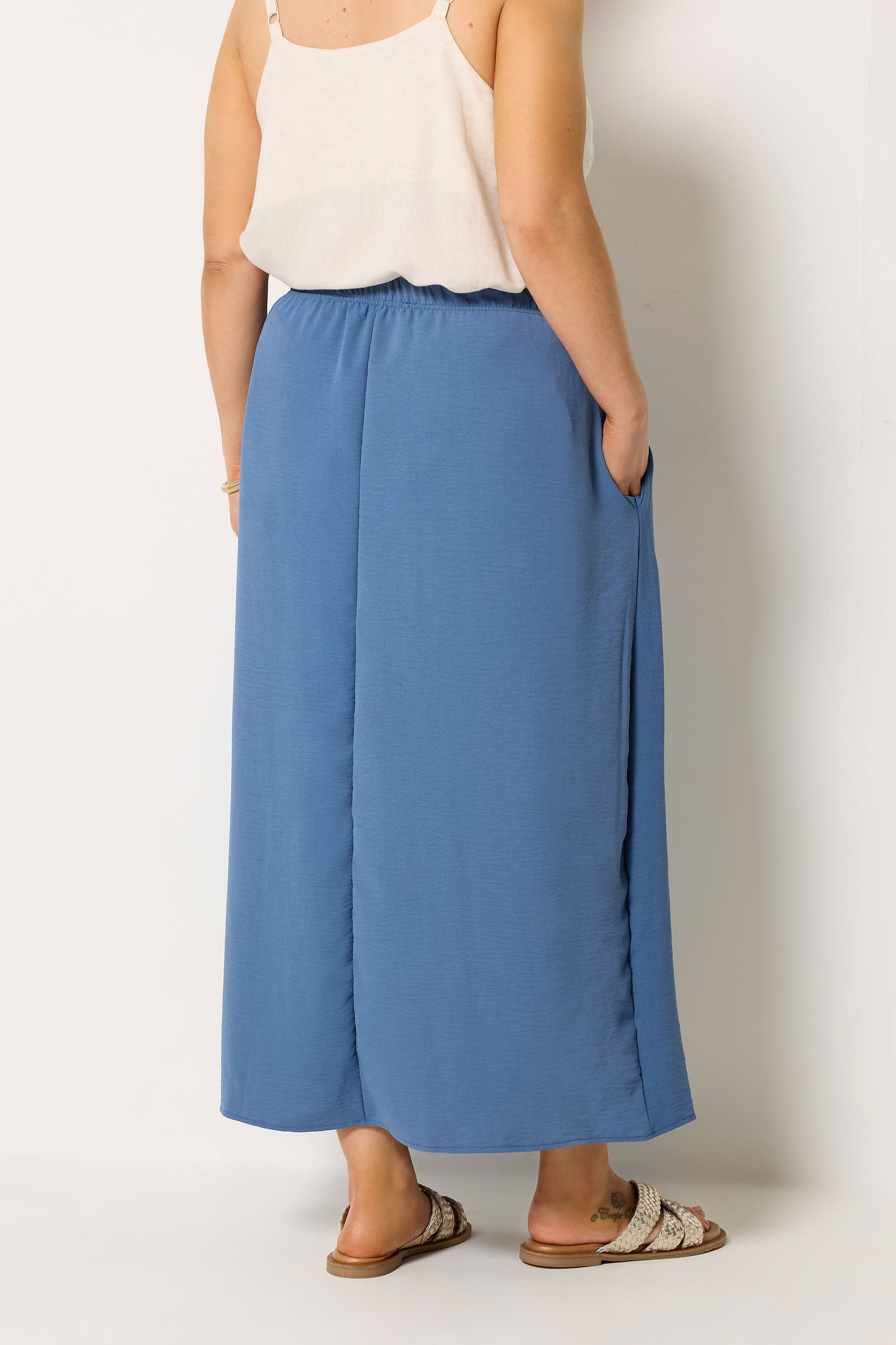 YOURS Plus Size Navy Blue Midi Skirt | Yours Clothing 2