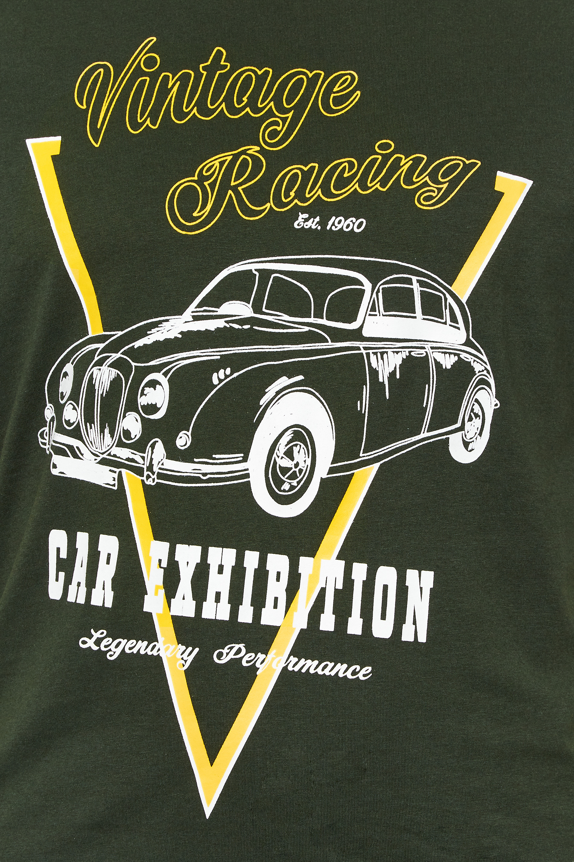 BadRhino Big & Tall Dark Green  'Vintage Racing' Car Print T-Shirt | BadRhino 2