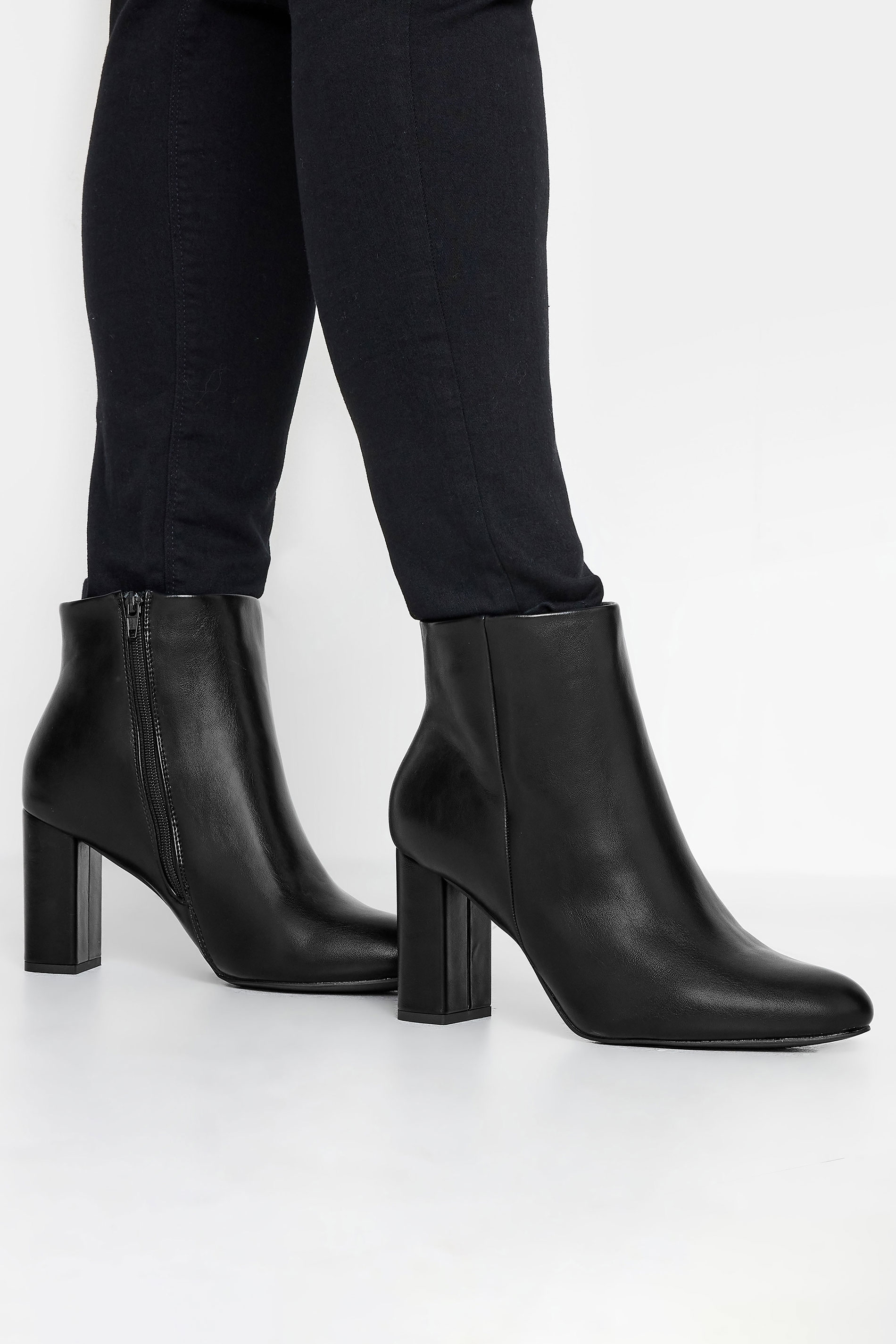 LIMITED COLLECTION Black Heeled Ankle Boots In Extra Wide EEE Fit | Yours Clothing  1