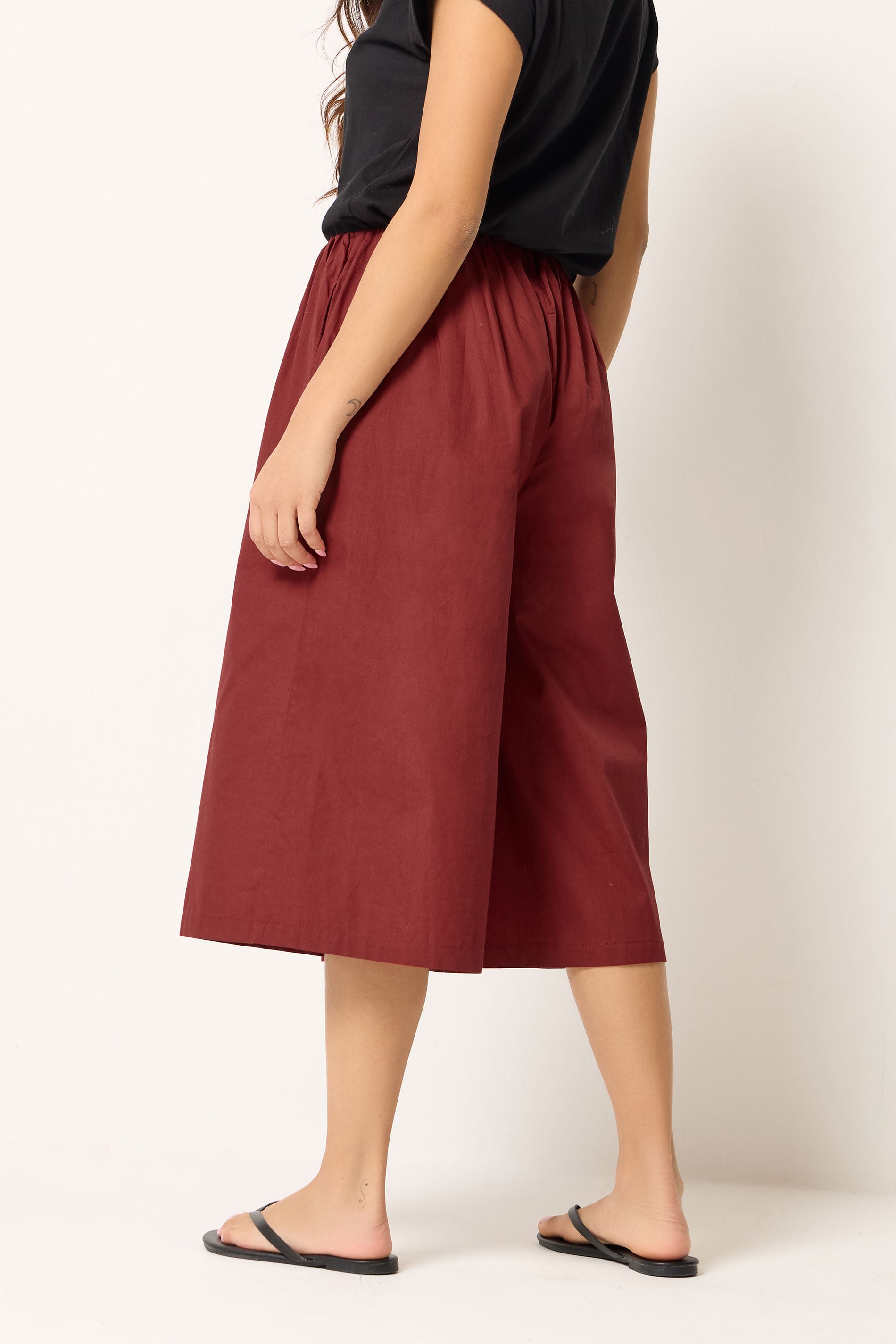 PixieGirl Petite Women's Red Cotton Poplin Culottes | PixieGirl 4