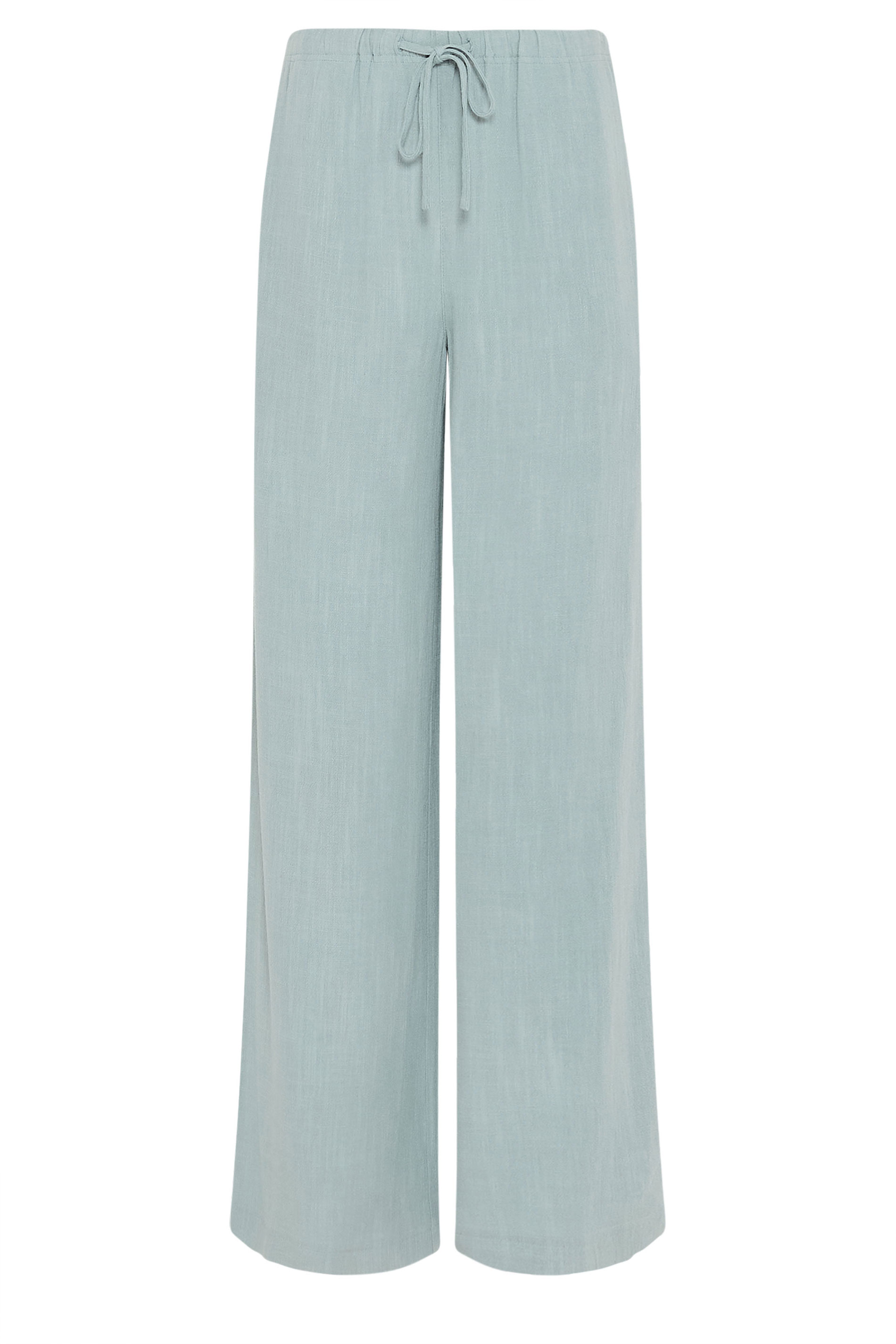 LTS Tall Women's Light Blue Wide Leg Linen Trousers | Long Tall Sally 6