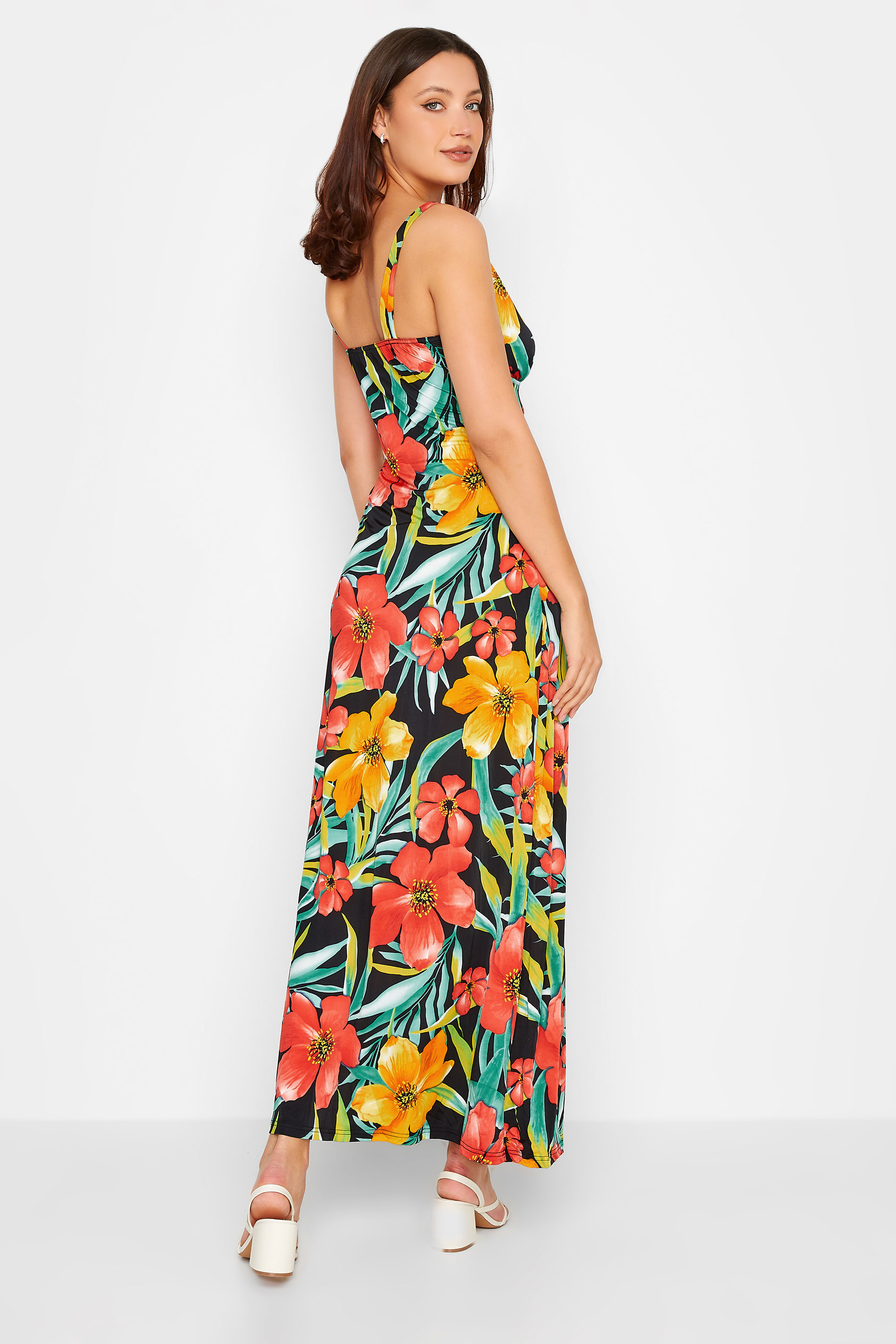 LTS Tall Women's Black Floral Print V-Neck Sleeveless Maxi Dress | Long Tall Sally 3