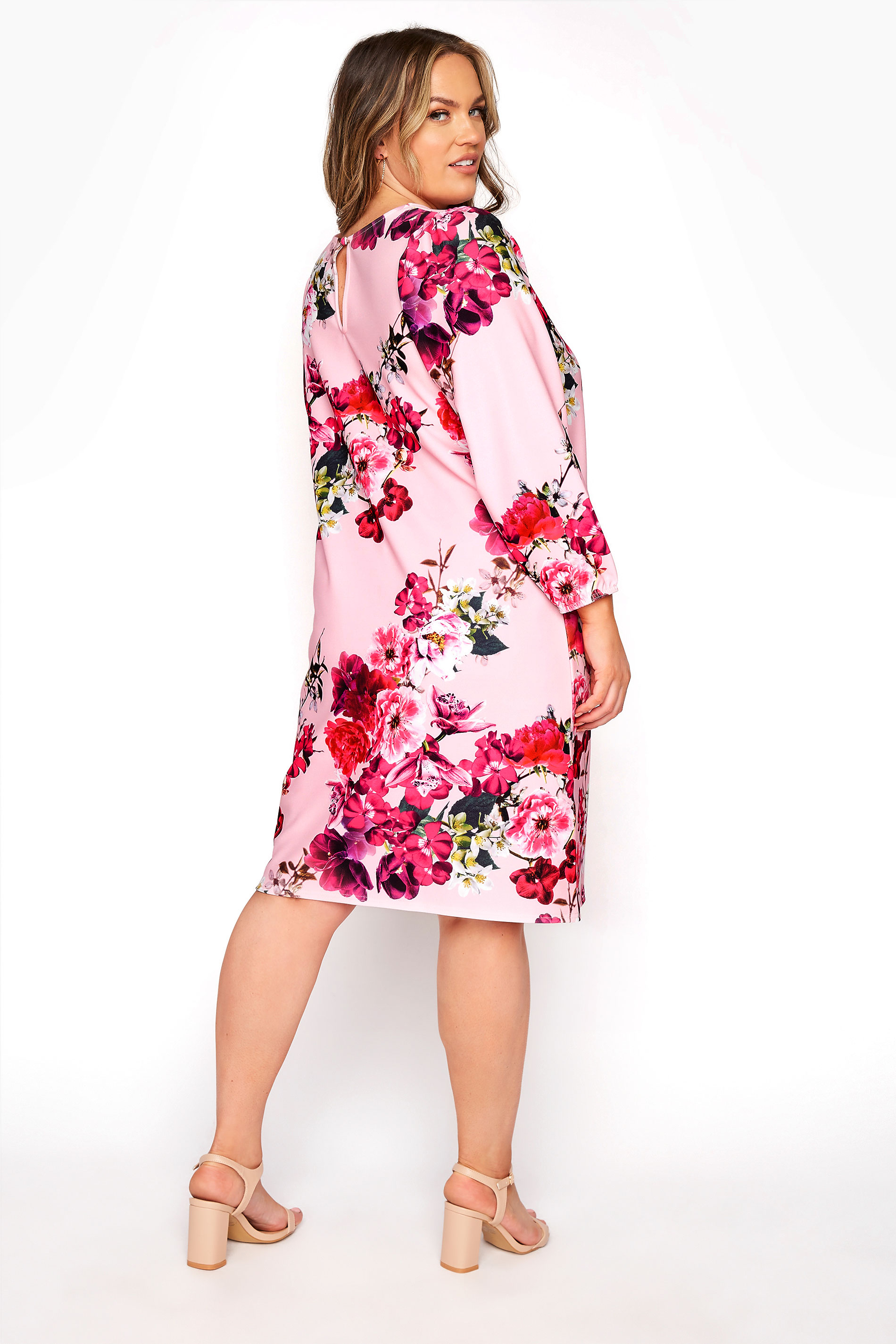 YOURS LONDON Pink Floral Shift Dress | Yours Clothing